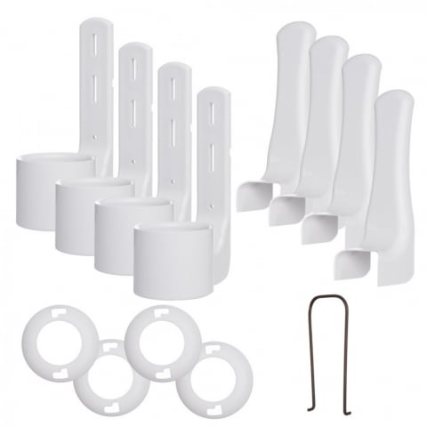 Accesorii Hoteliere - Set 4 Suporti Dispenser, 4 Suporti, 4 Sisteme Antifurt, 1 Cheie Antifurt, 8 Suruburi Prindere/ 1 set