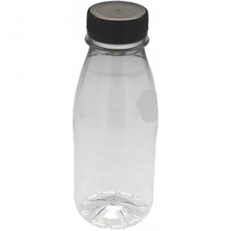 Articole din Plastic PP - Sticla + Capac 500 ml, Transparent + Negru/ 55 bax