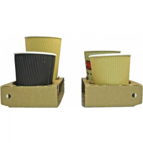 Suport 2/4 Pahare, Natur, 198 x 175 x 38 mm/ 100 bax [5]