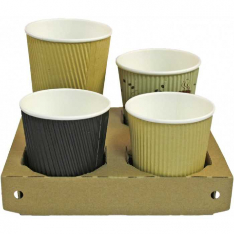 Suport 2/4 Pahare, Natur, 198 x 175 x 38 mm/ 100 bax [6]