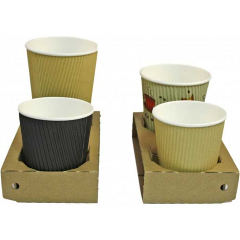 Suport 2/4 Pahare, Natur, 198 x 175 x 38 mm/ 100 bax [4]