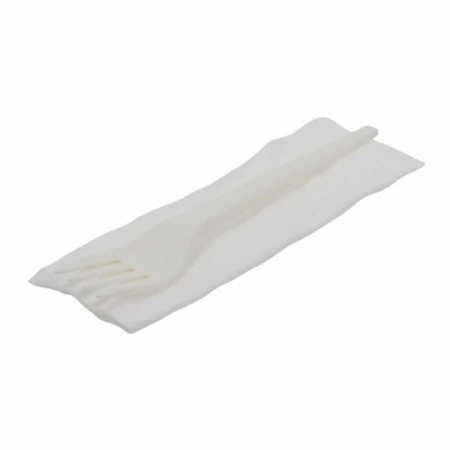 Tacamuri - Set Tacamuri Bio/ Reutilizabile, furculita + servetel/ 100 set/ 10 bax