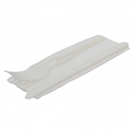 Tacamuri - Set Tacamuri Bio/ Reutilizabile, furculita + cutit + servetel/ 100 set/ 10 bax