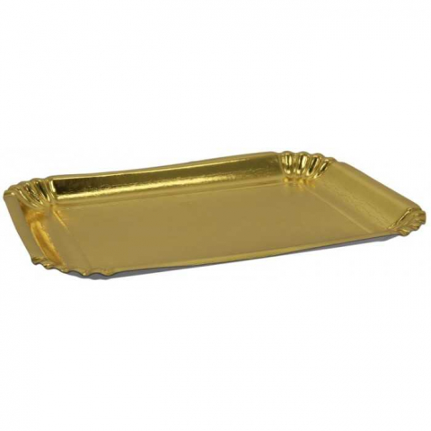 Platouri Prajituri - Tavita Carton Aur 5E-4S, Dreptunghiulara, 290 x 210 mm/ 50 set/ 1 bax