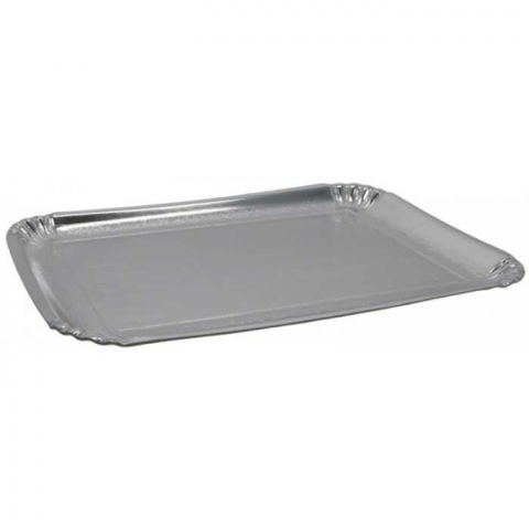 Platouri Prajituri - Tavita Carton Arg 7E-6S, Dreptunghiulara, 260 x 360 mm/ 50 set/ 1 bax