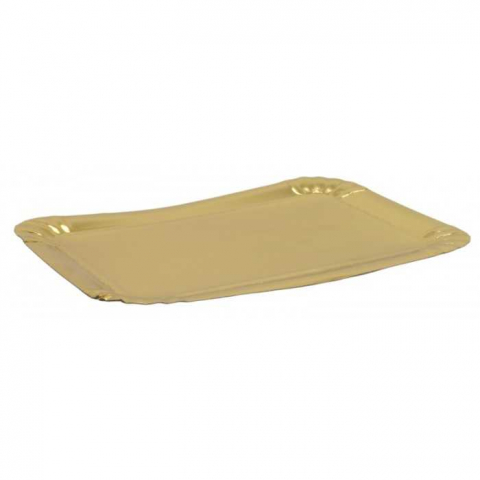 Platouri Prajituri - Tavita Carton Aur T6, Dreptunghiulara, 190 x 138 mm/ 100 set/ 5 bax
