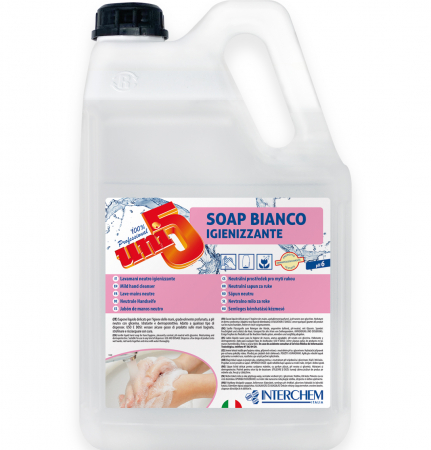 Produse de Curatenie - Uni5 Extra Soap Bianco Igienizzante, Sapun lichid, alb, 5 kg