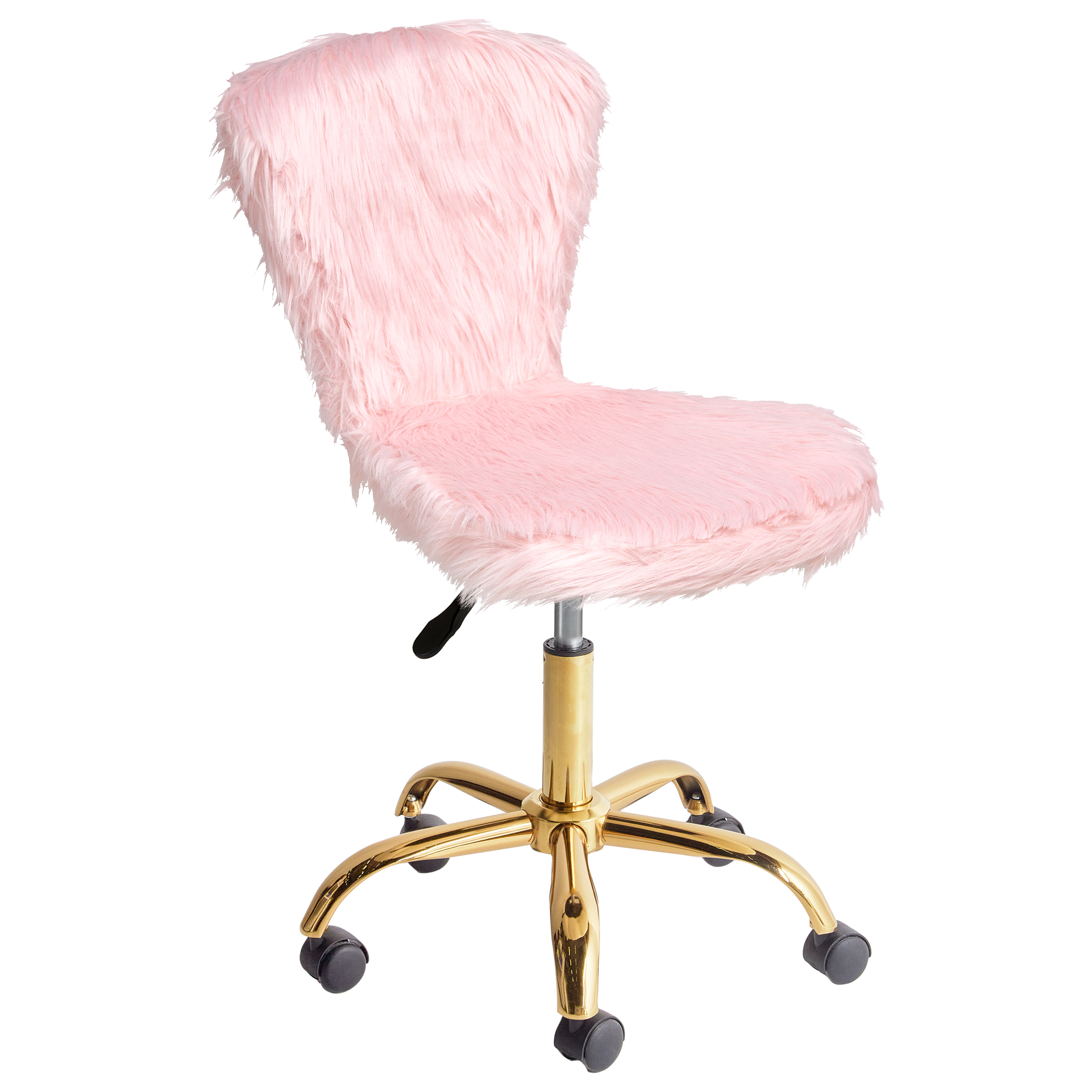 Scaun de birou MARGATE Blană artificială Roz pastel [2]