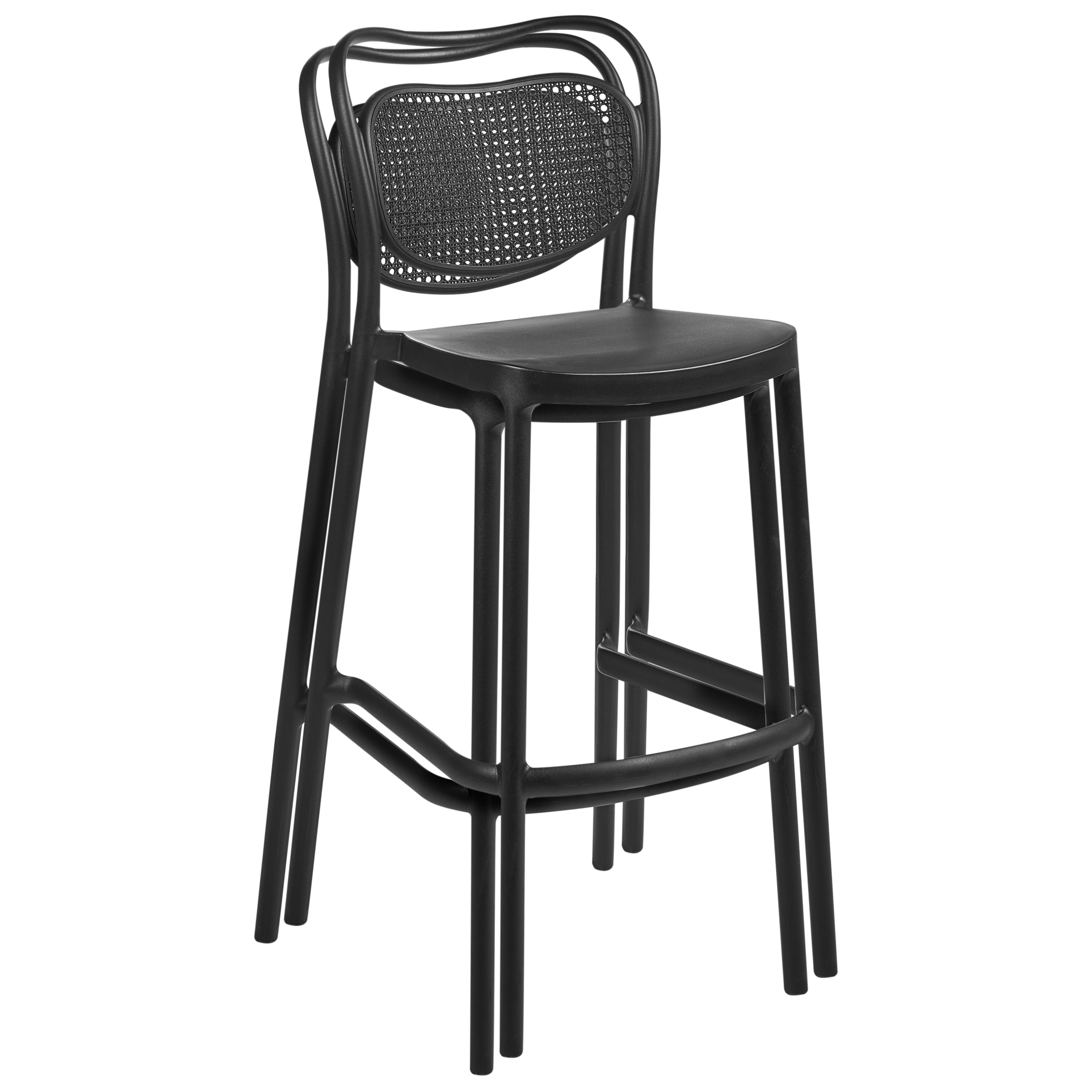 Set de 2 scaune de bar pentru exterior CELLENO Negru [7]