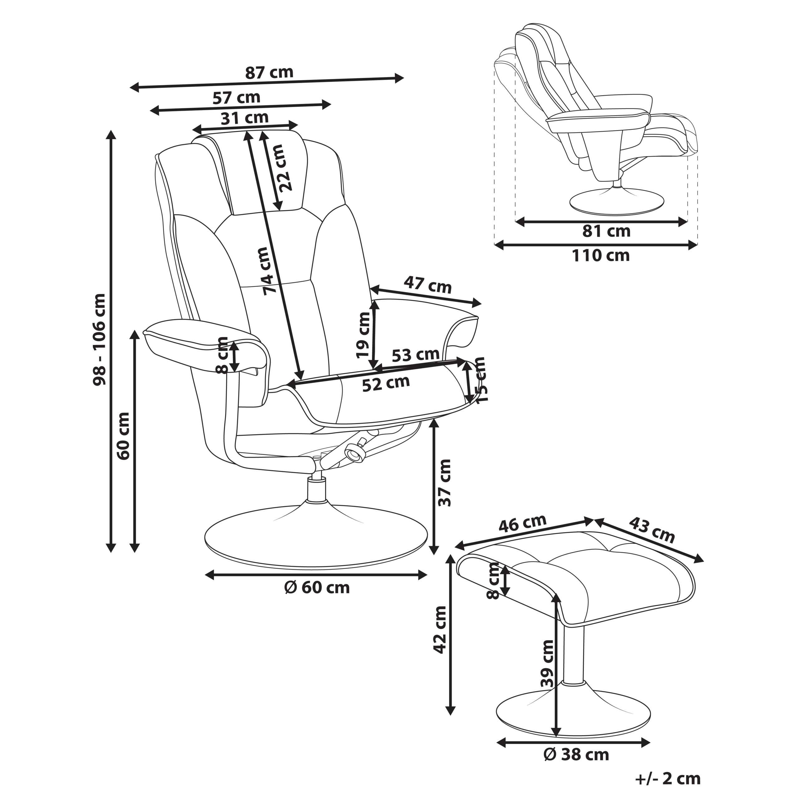 Fotoliu cu recliner NYKS  Taupe [3]