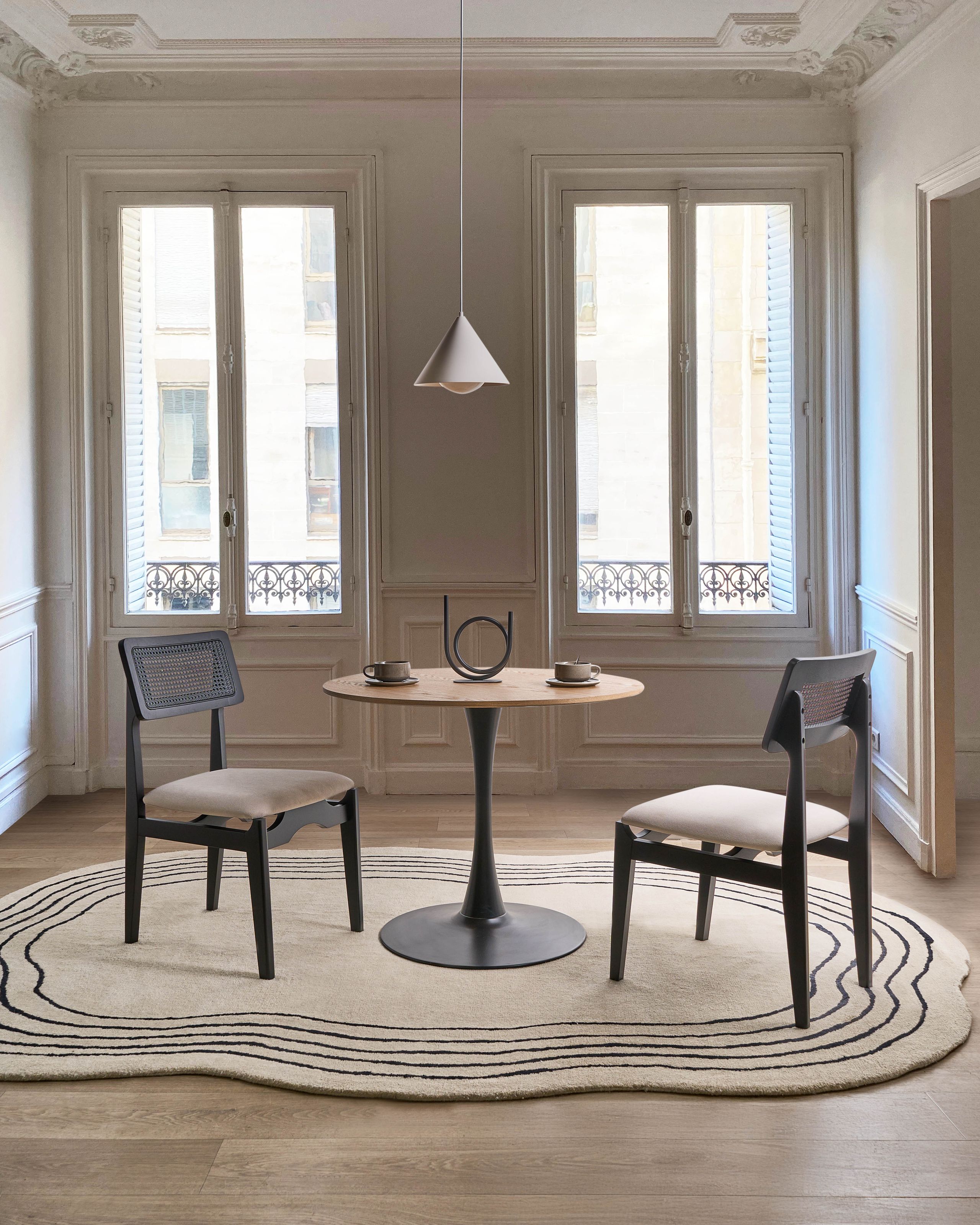 Scaun dining - Set de 2 scaune dining RUBONIA Lemn Negru