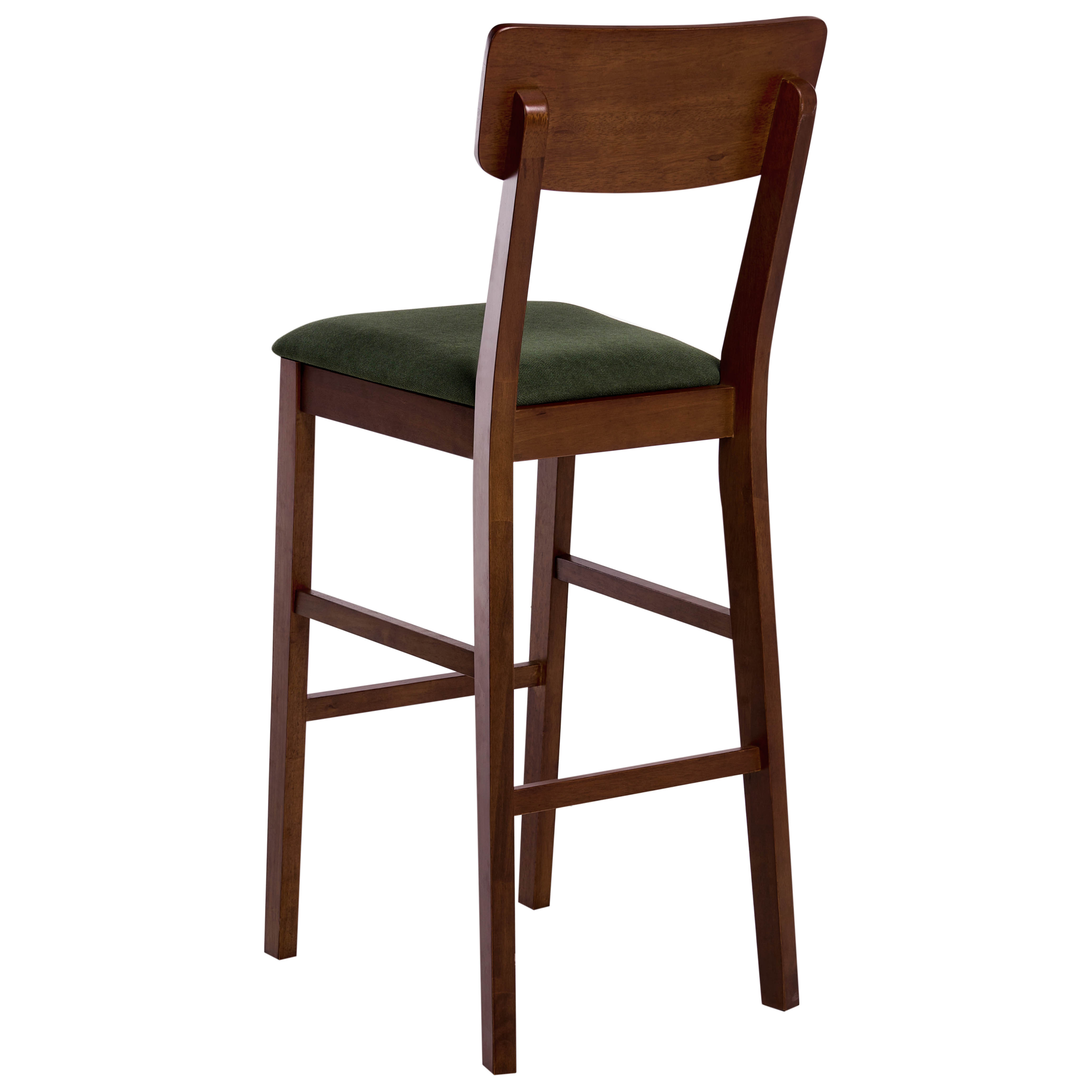 Set of 2 AMBLER Bar Stools Wood Dark Brown/Green [6]
