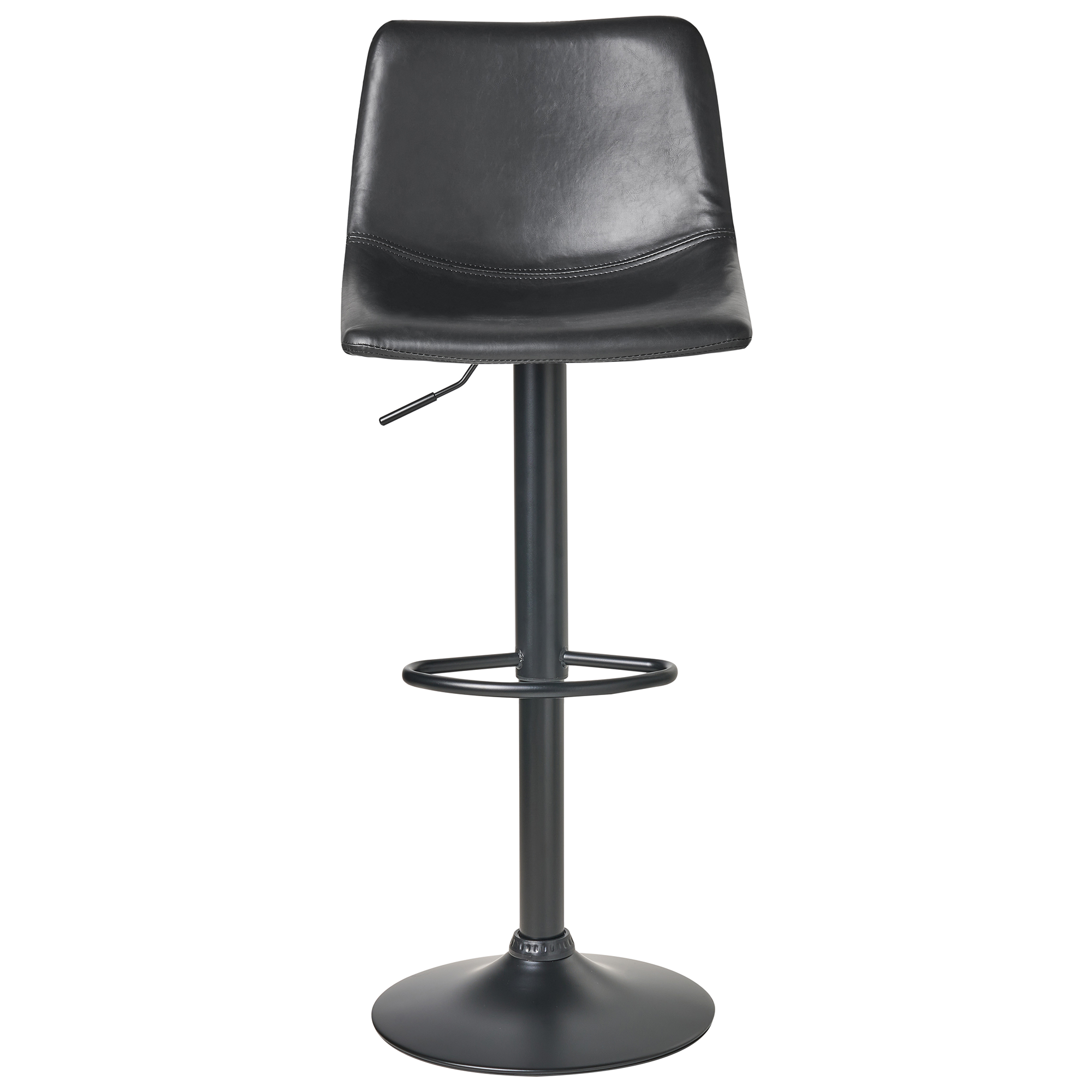 Set de 2 scaune de bar LEBRIJA Piele ecologică Pivotant Negru [6]