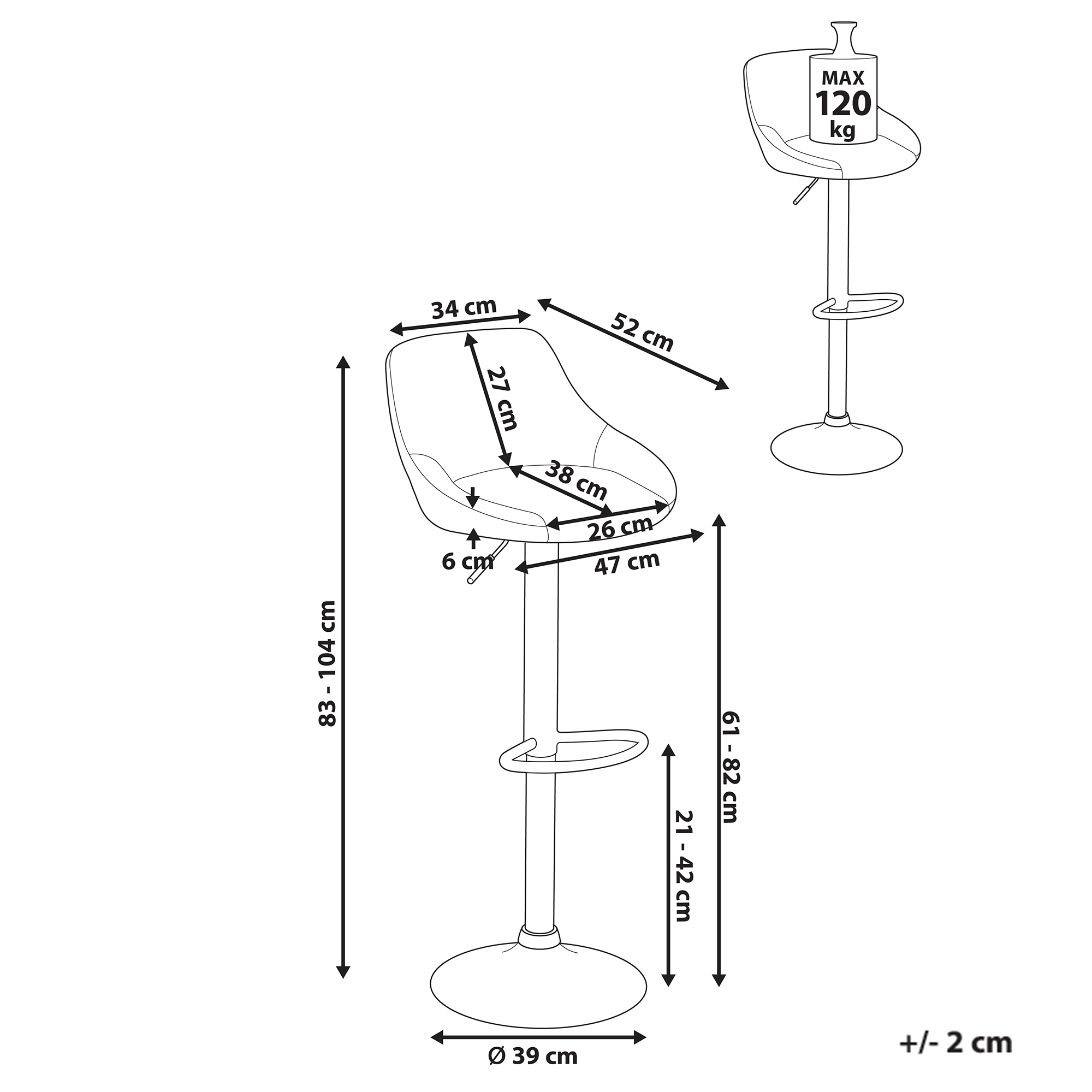 Set of 2 bar chairs MEDULIN Swivel Light Grey [3]