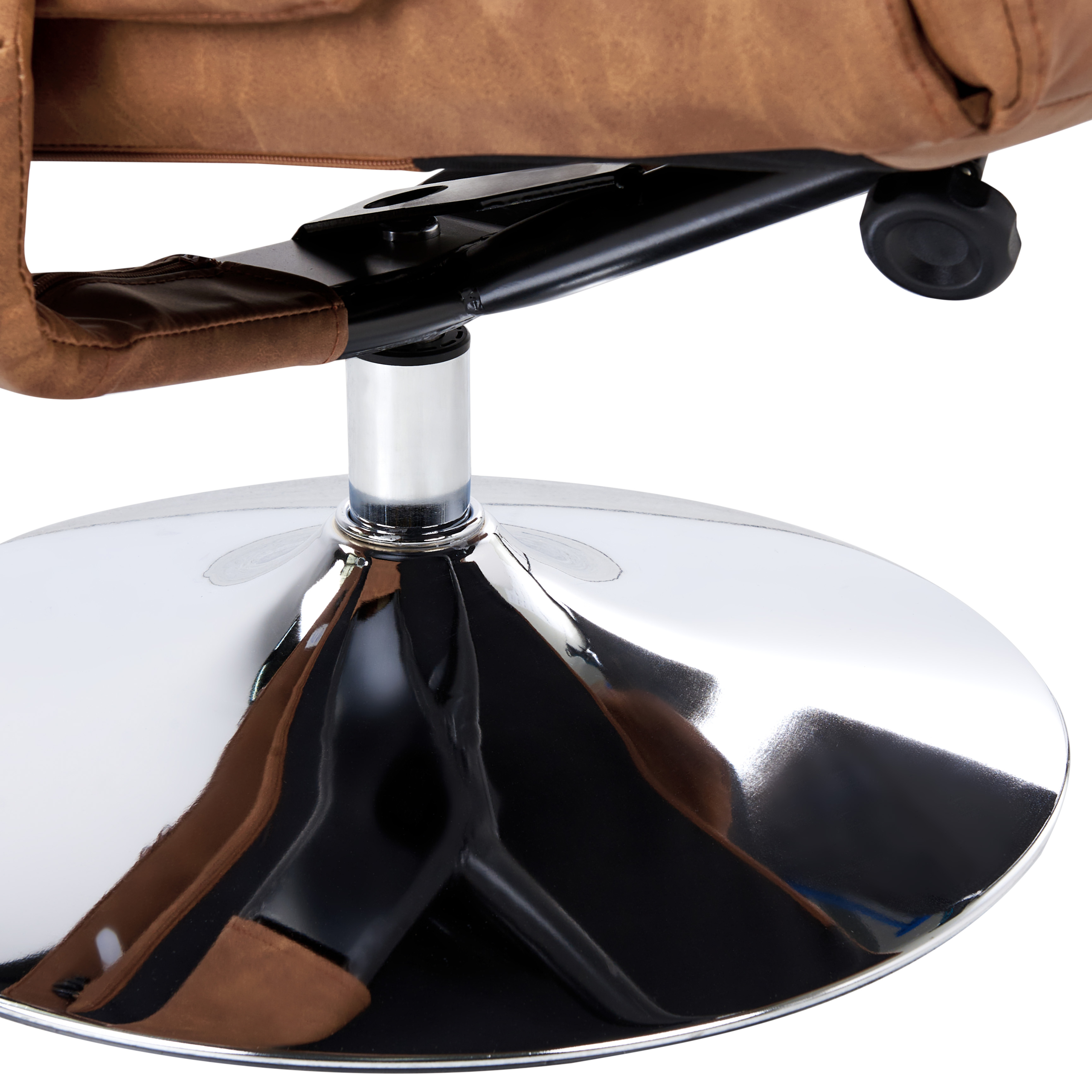 Fotoliu de masaj LEGEND cu taburet Piele ecologică Maro [5]