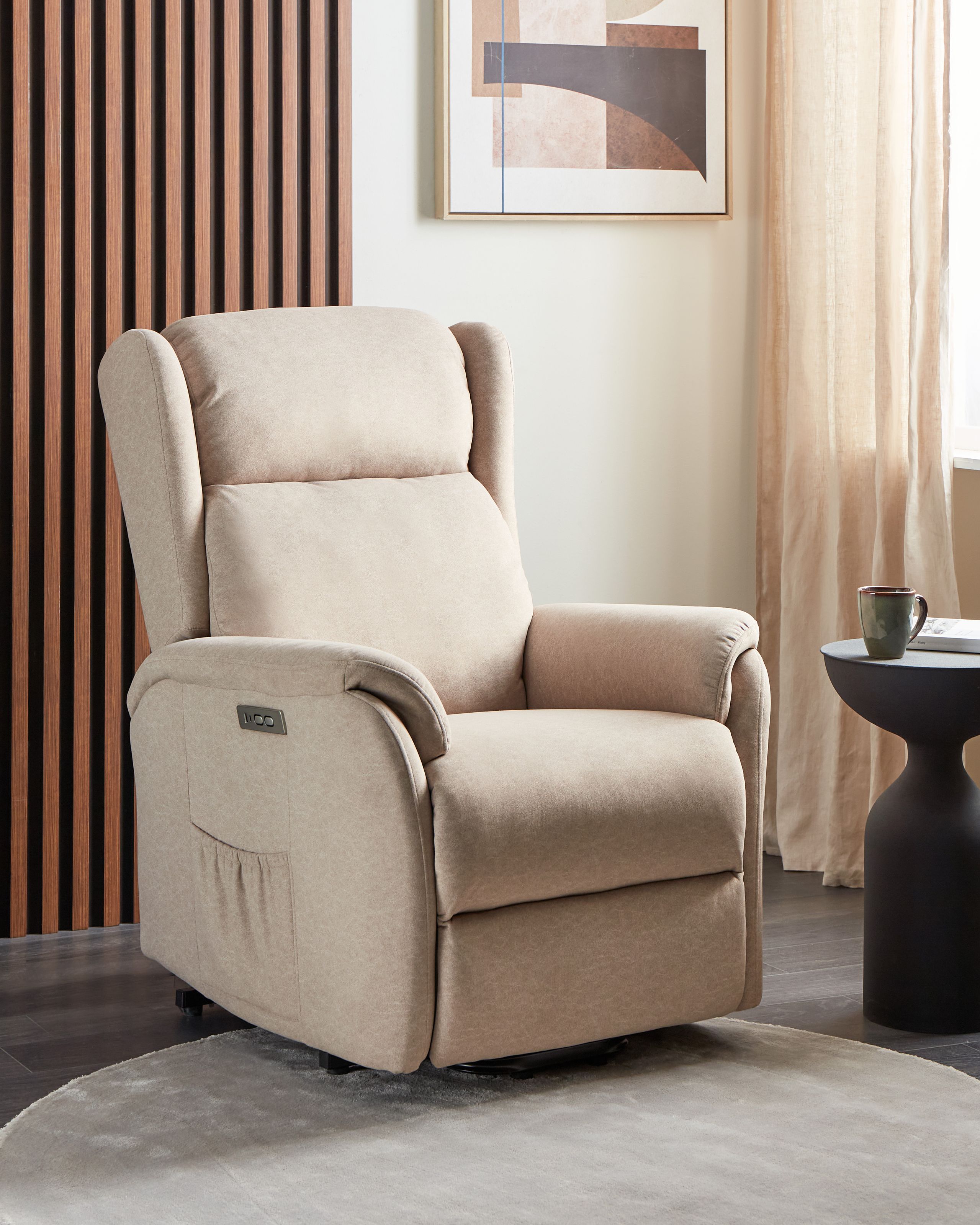 Armchairs - ELEGY Electric recliner armchair with retractable footrest Taupe