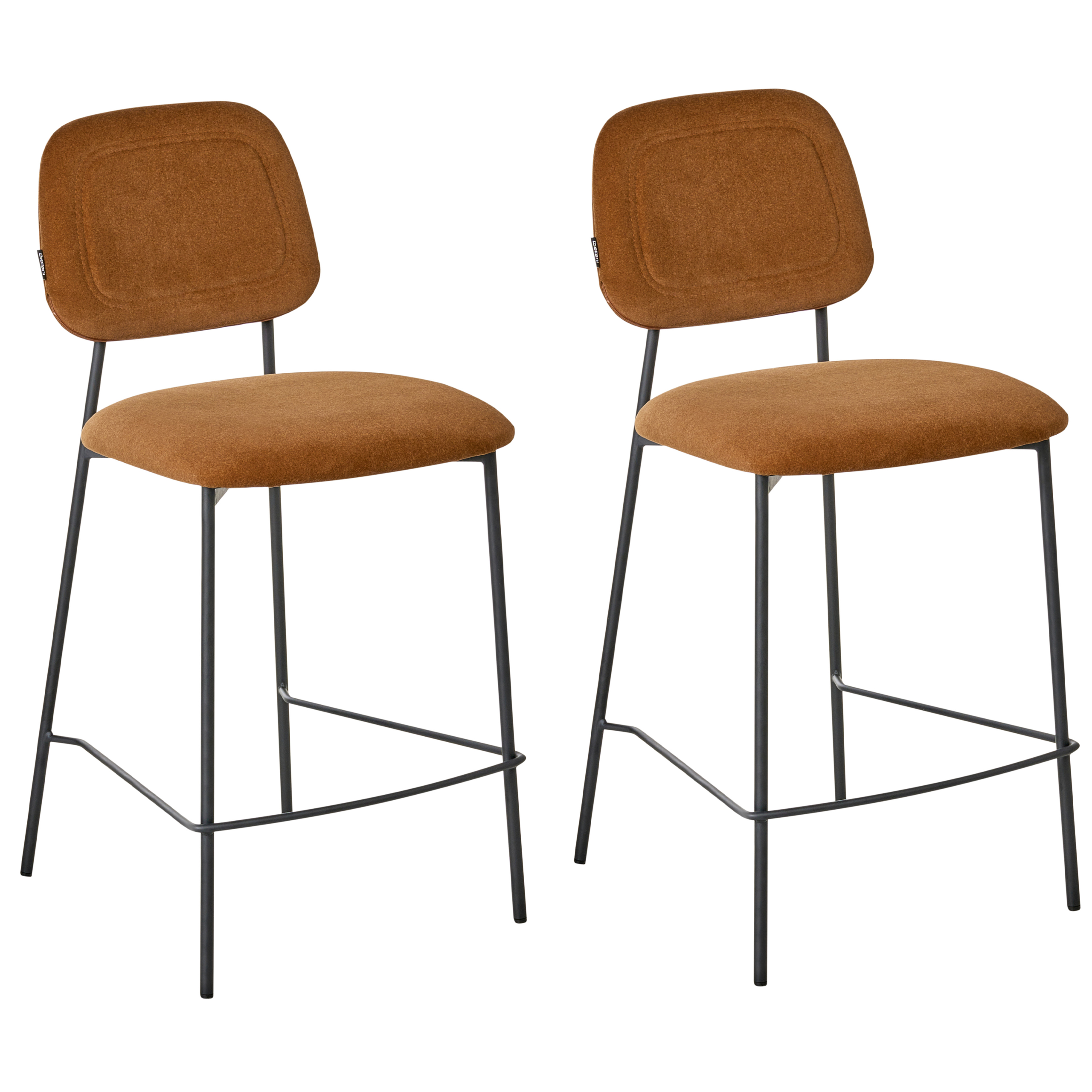 Set de 2 scaune de bar DUETTE Catifea Maro auriu [2]