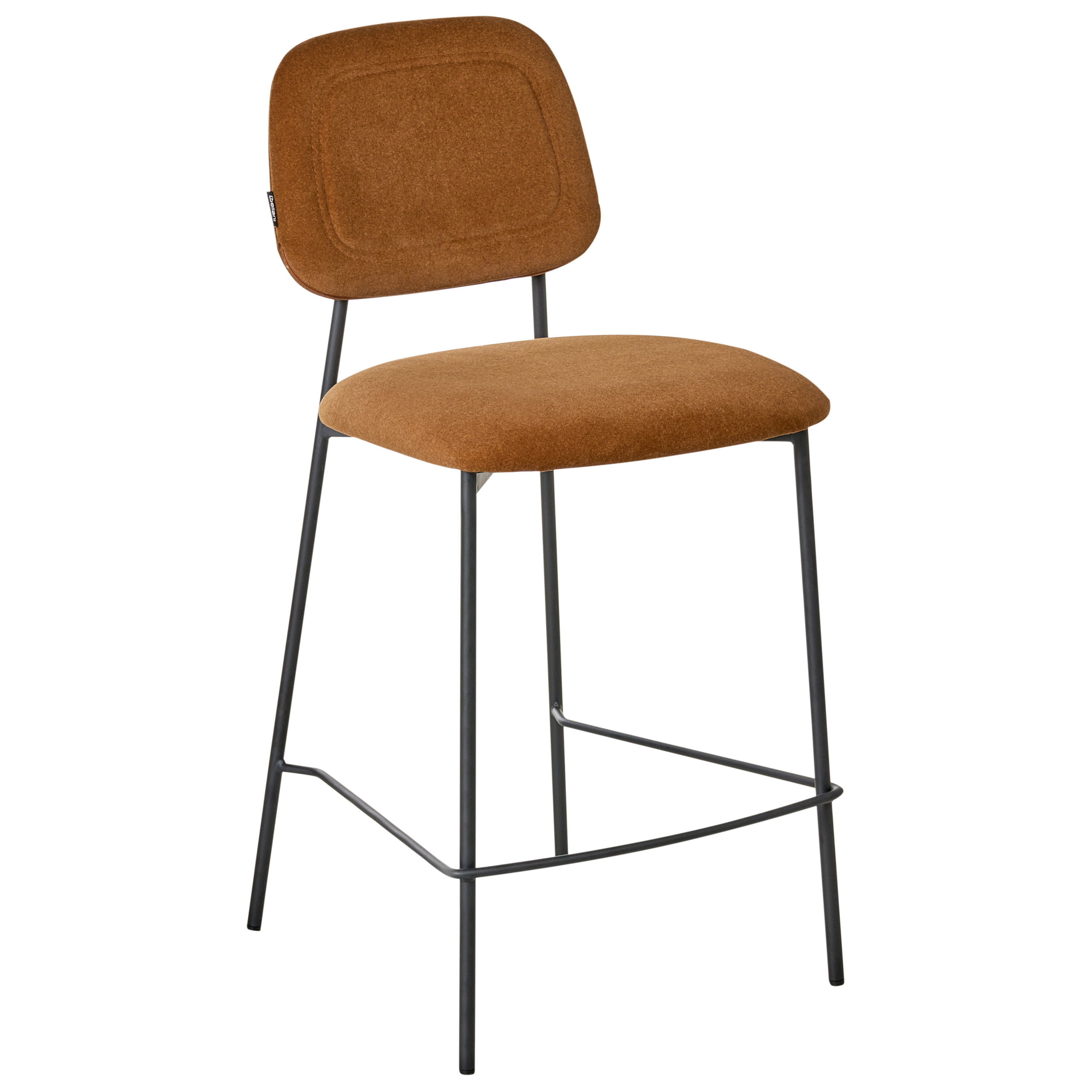 Set of 2 DUETTE Bar Stools Velvet Golden Brown [4]