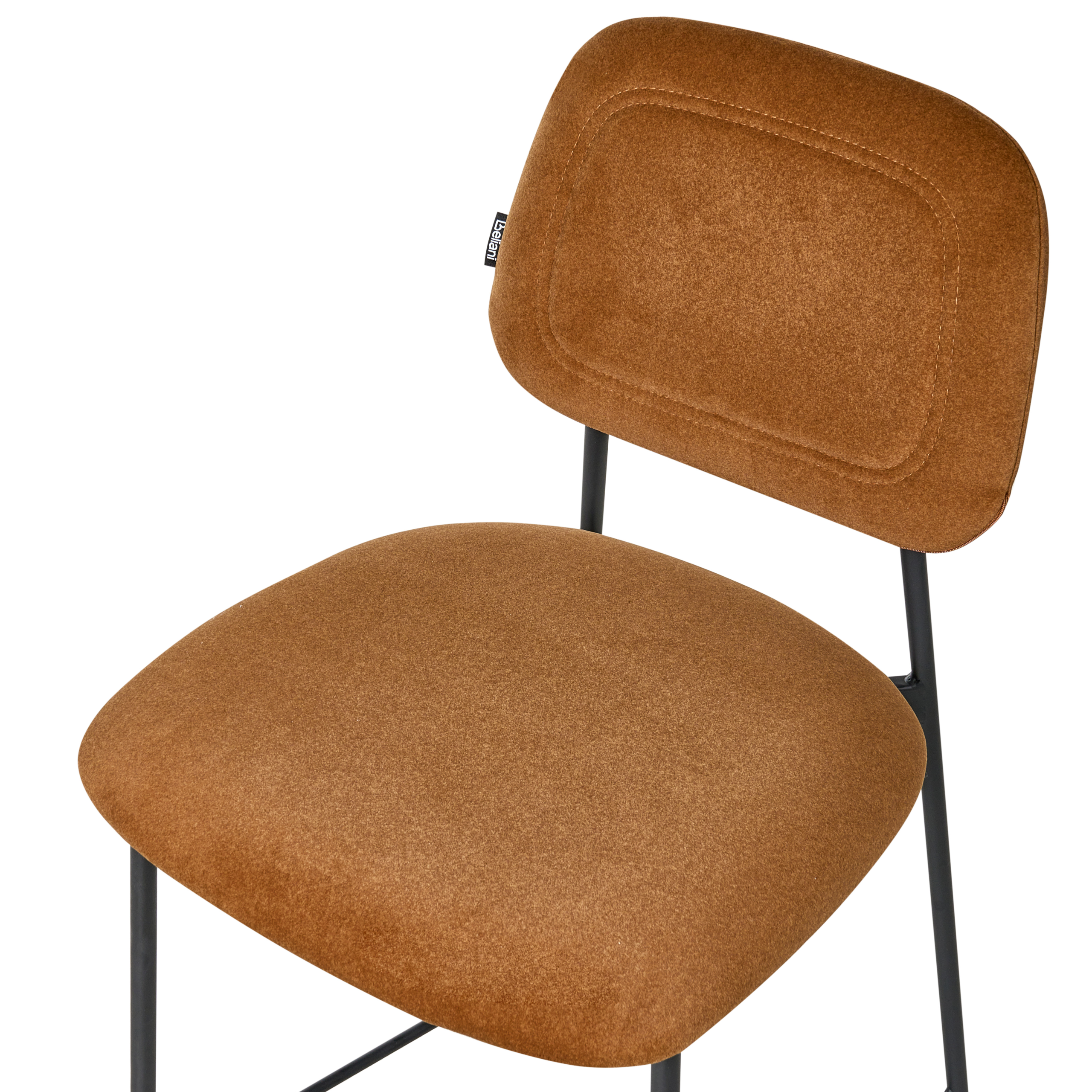 Set of 2 DUETTE Bar Stools Velvet Golden Brown [7]