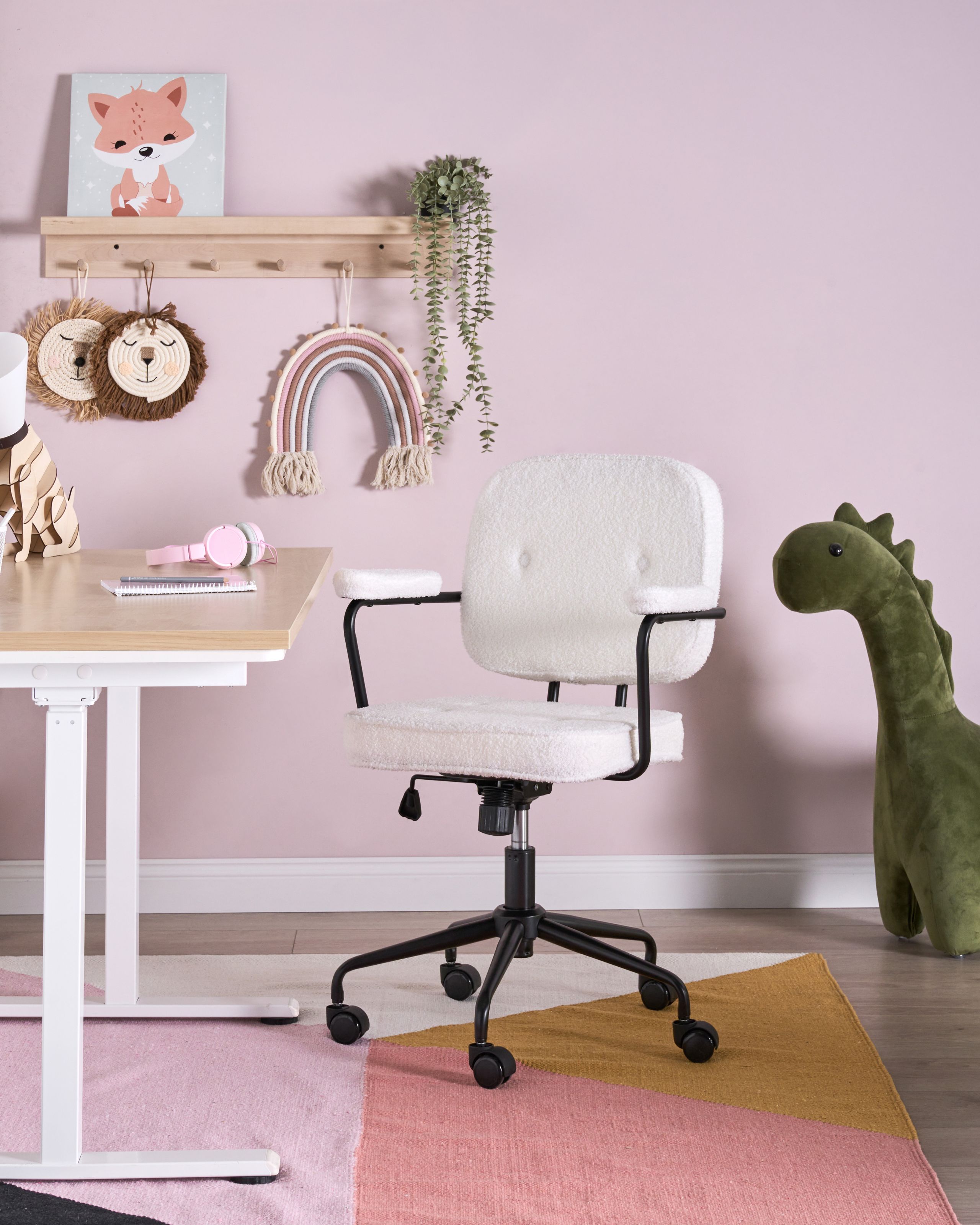 Scaun de birou - Scaun de birou PAWNEE Boucle Alb-murdar