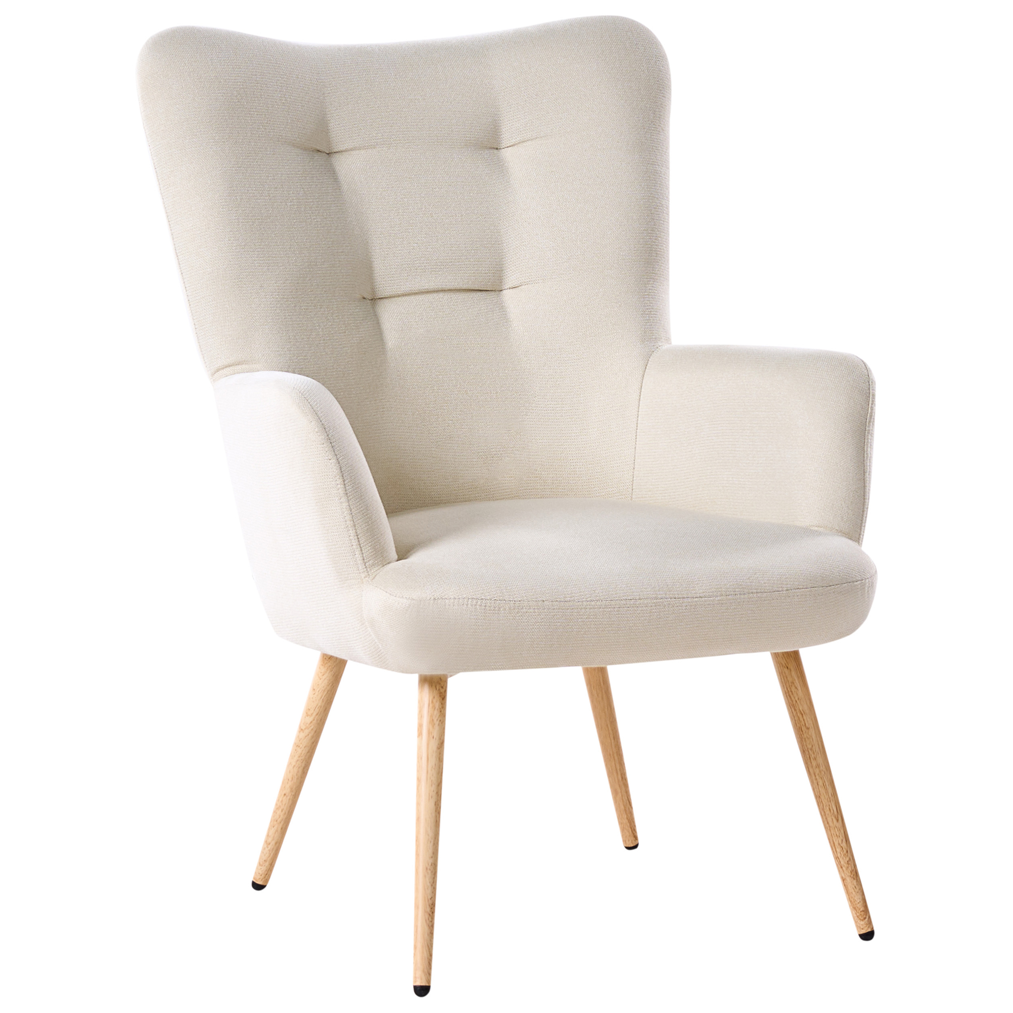 VEJLE high-back armchair with stool Light beige [4]