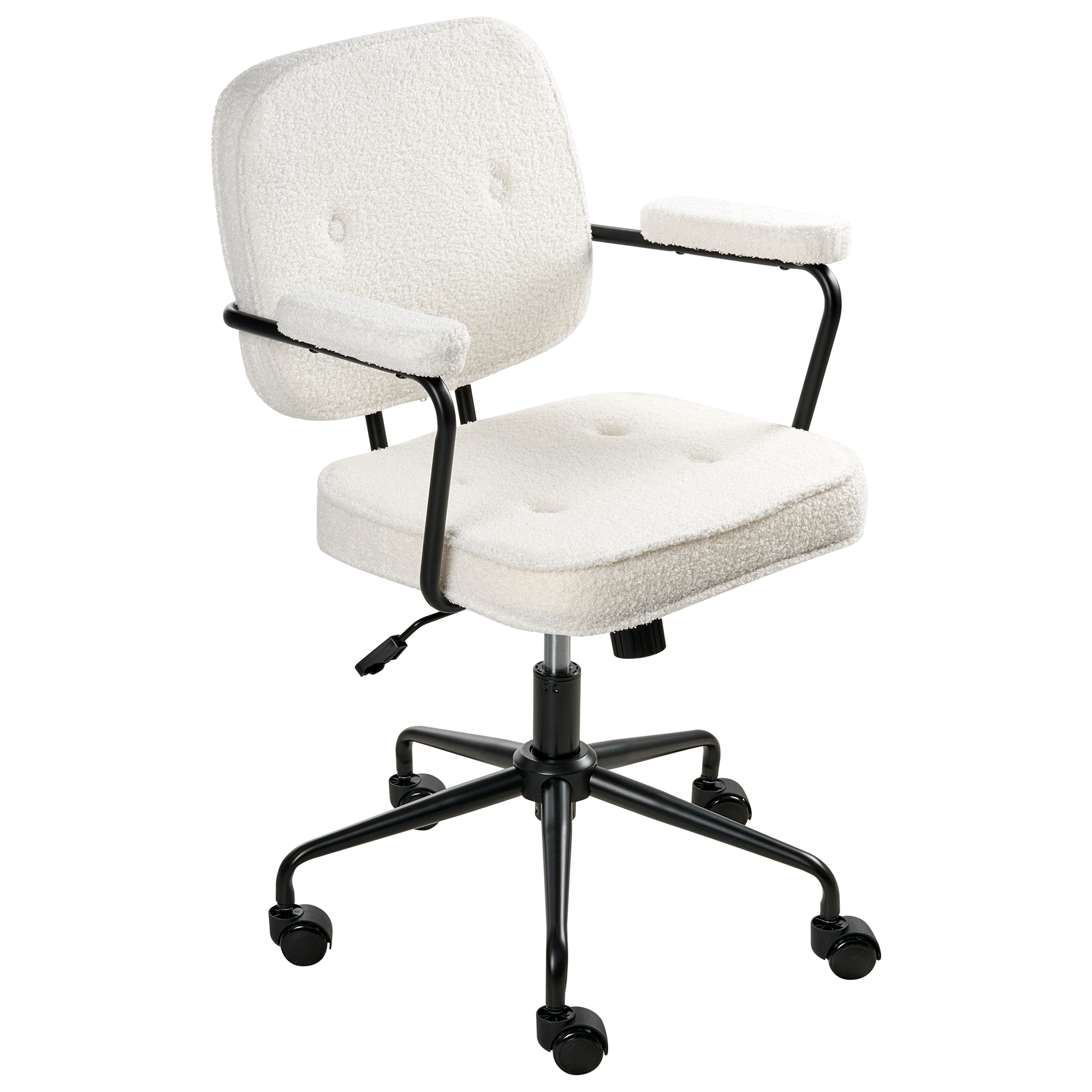 Scaun de birou PAWNEE Boucle Alb-murdar [4]