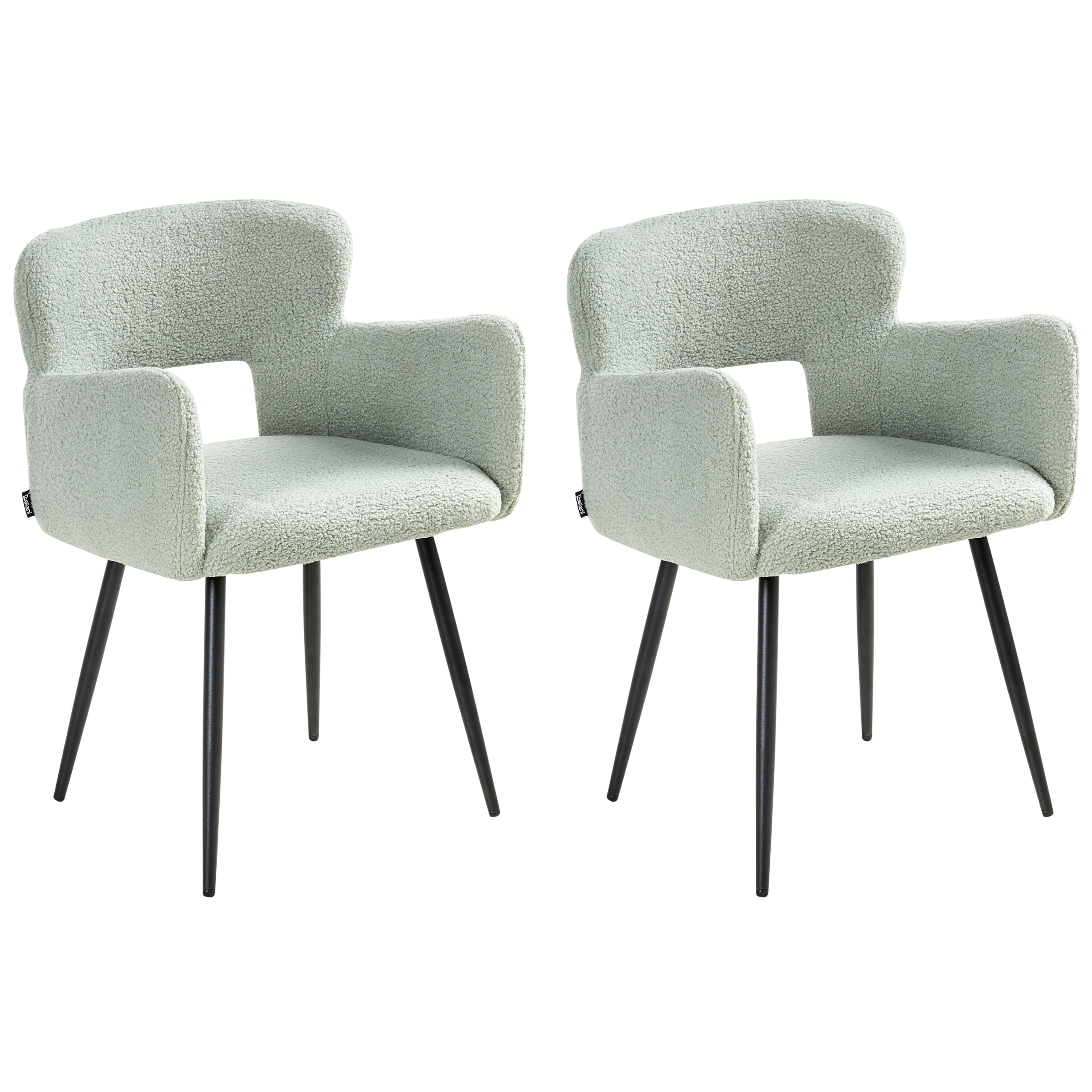 Set de 2 scaune dining SANILAC Boucle Verde deschis [4]