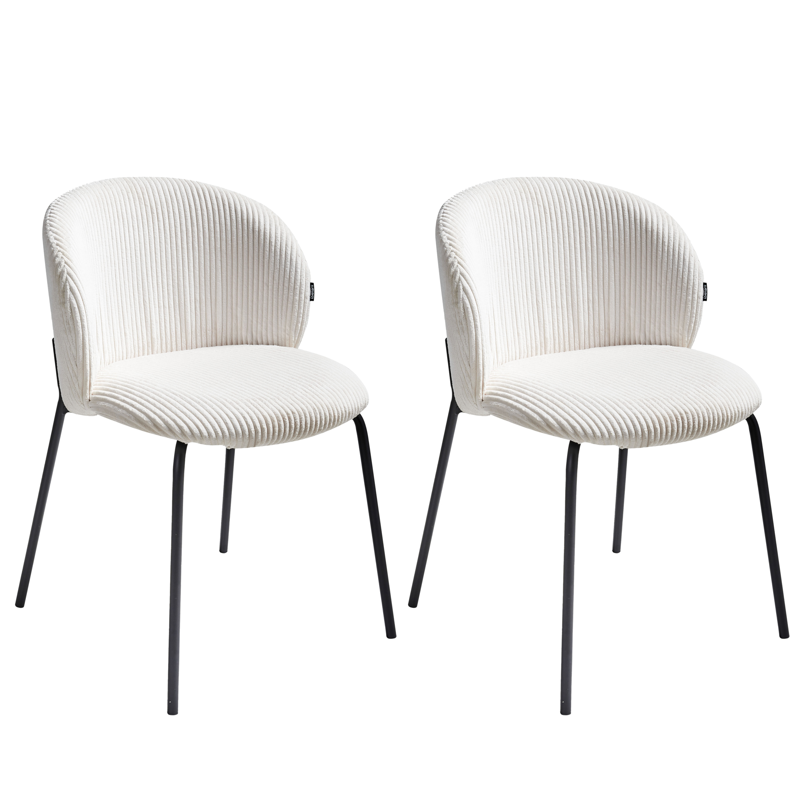 Set de 2 scaune dining MILES Velur Alb-murdar [4]