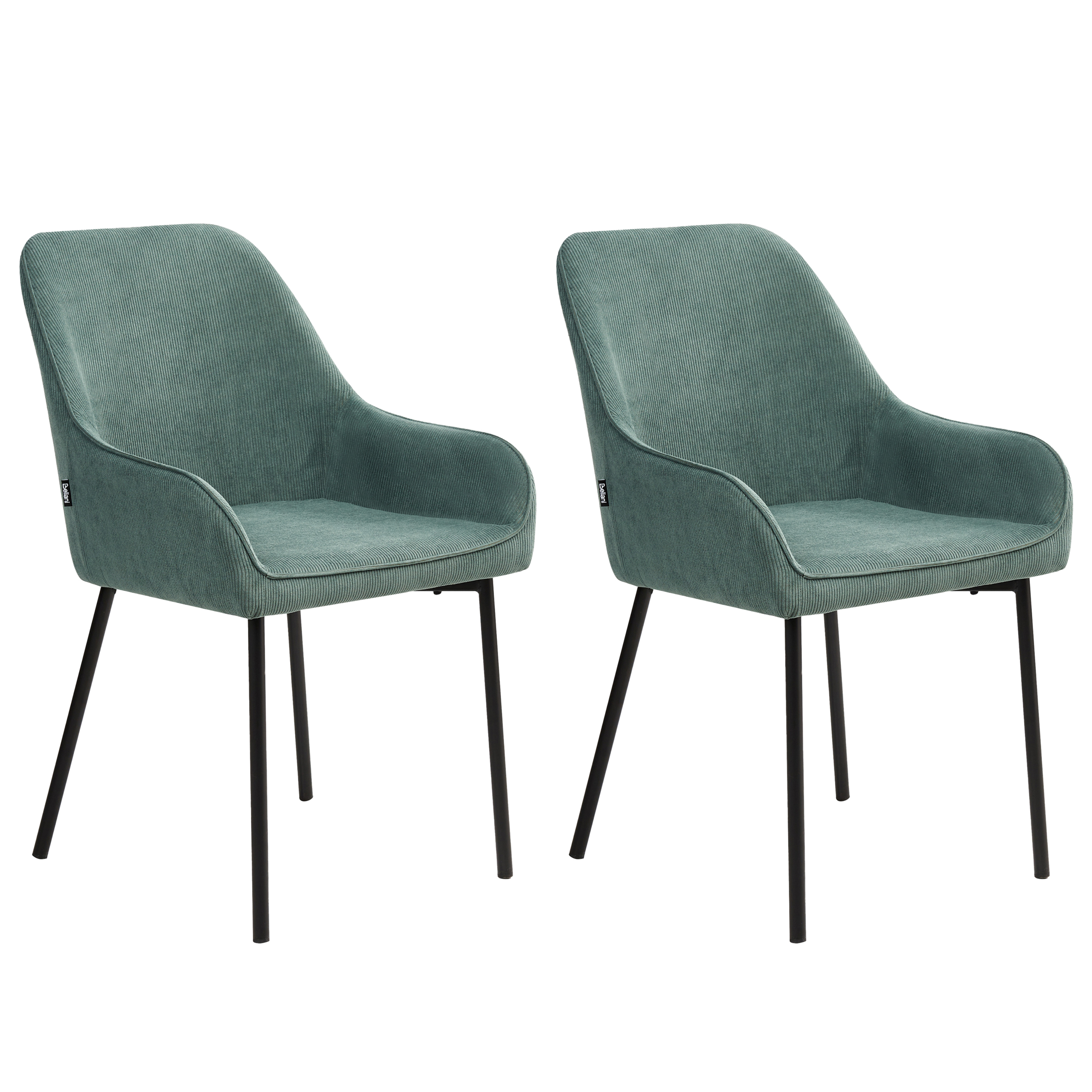 Set of 2 dining chairs LOVERNA Velour Green [4]