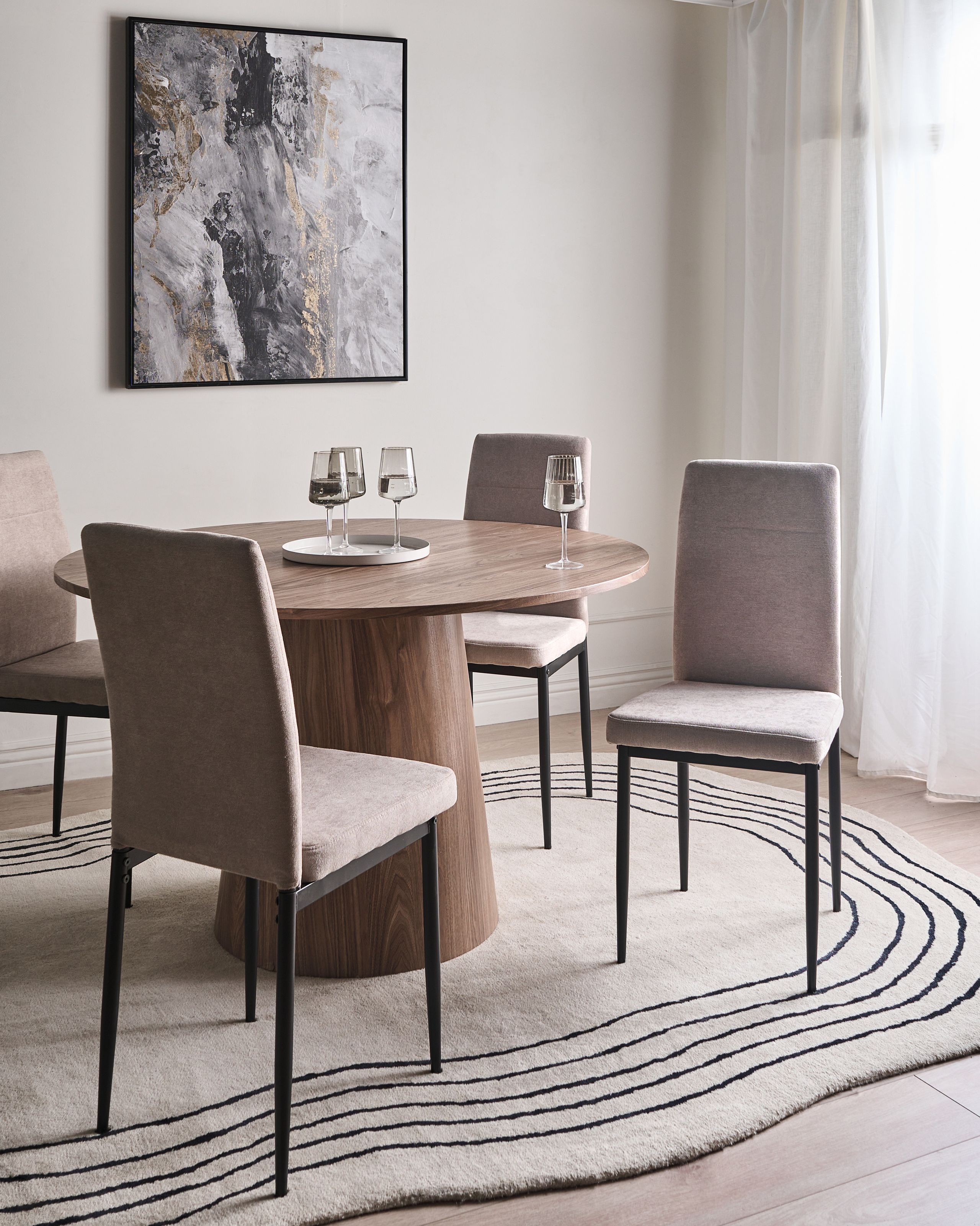 Scaun dining - Set of 4 RINER dining chairs Taupe