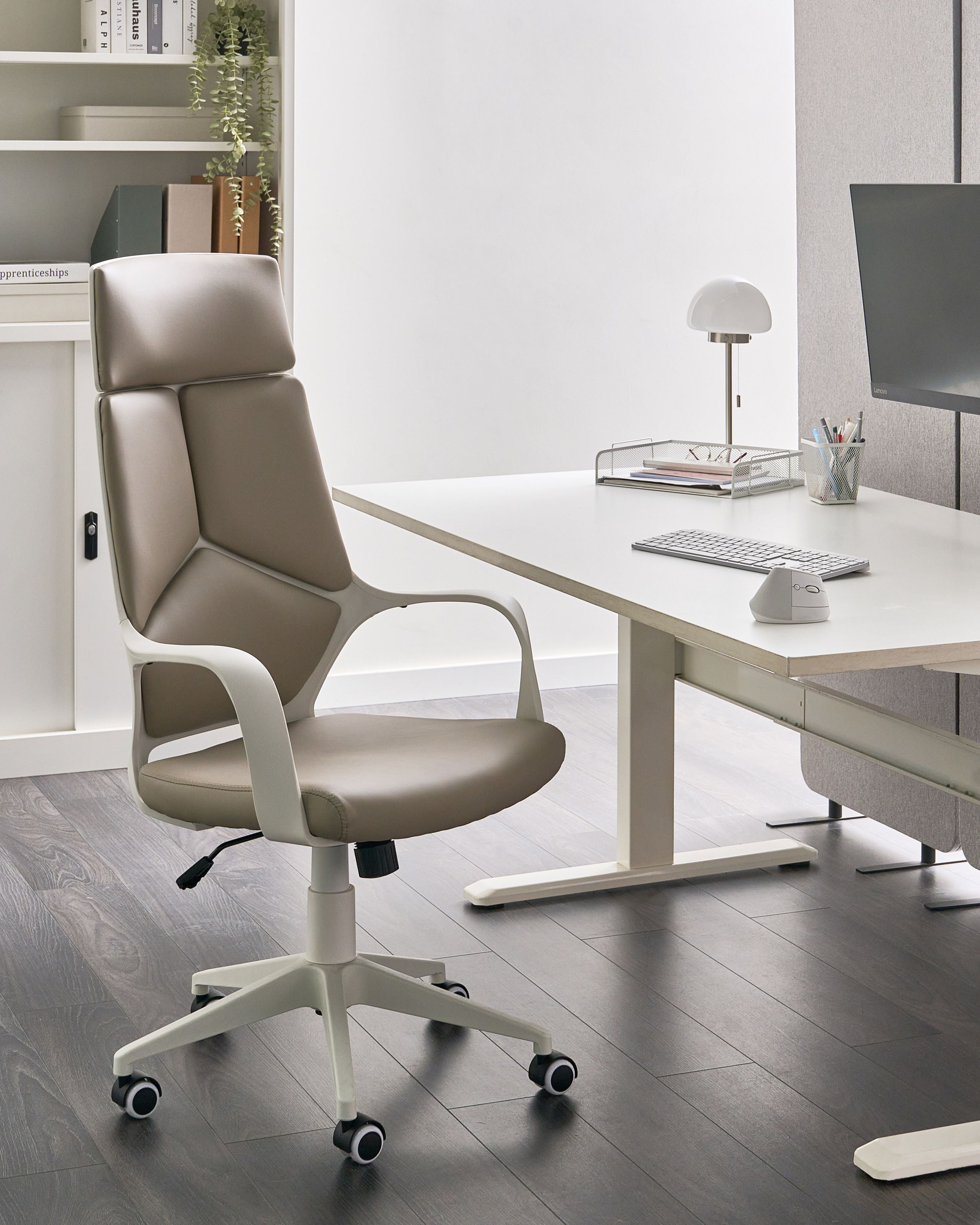 Scaune - Scaun ergonomic DELIGHT Piele ecologică Taupe