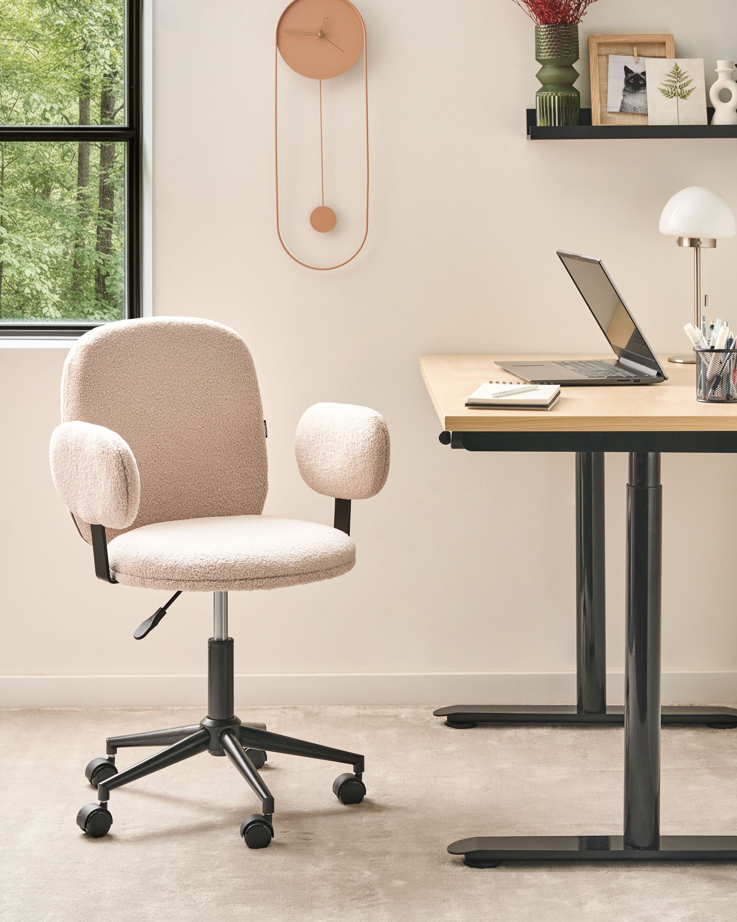 Scaun de birou - Office chair MORAGA Beige Boucle