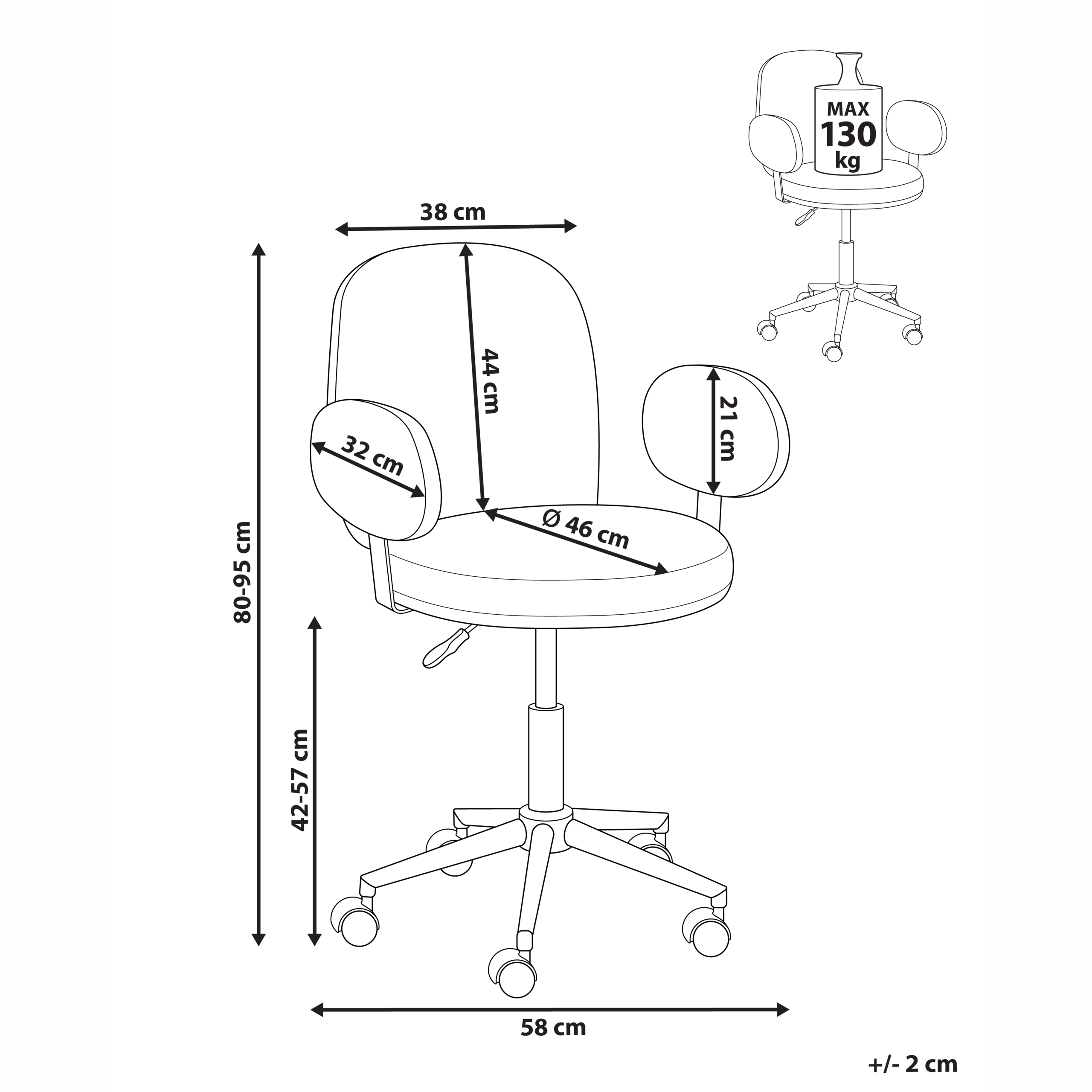 Office chair MORAGA Beige Boucle [3]