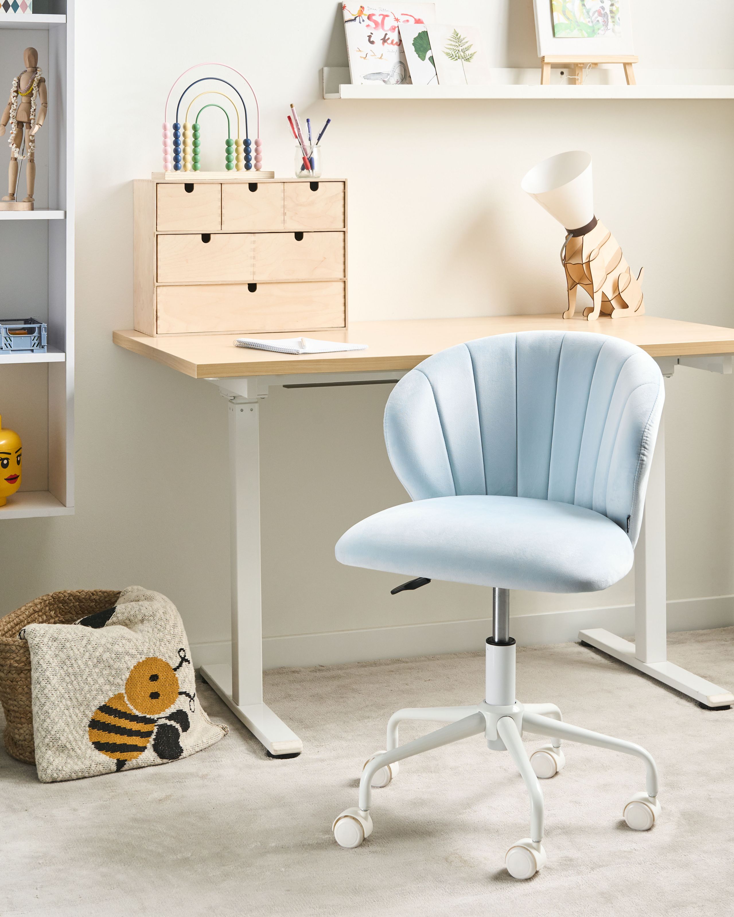 Scaun de birou - CHEERFUL office chair Velvet Light blue