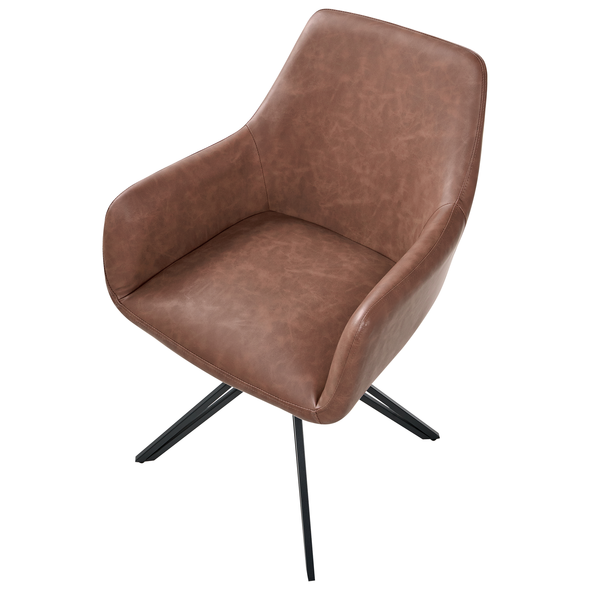 Set de 2 scaune dining SANSARC Piele ecologică Maro [7]