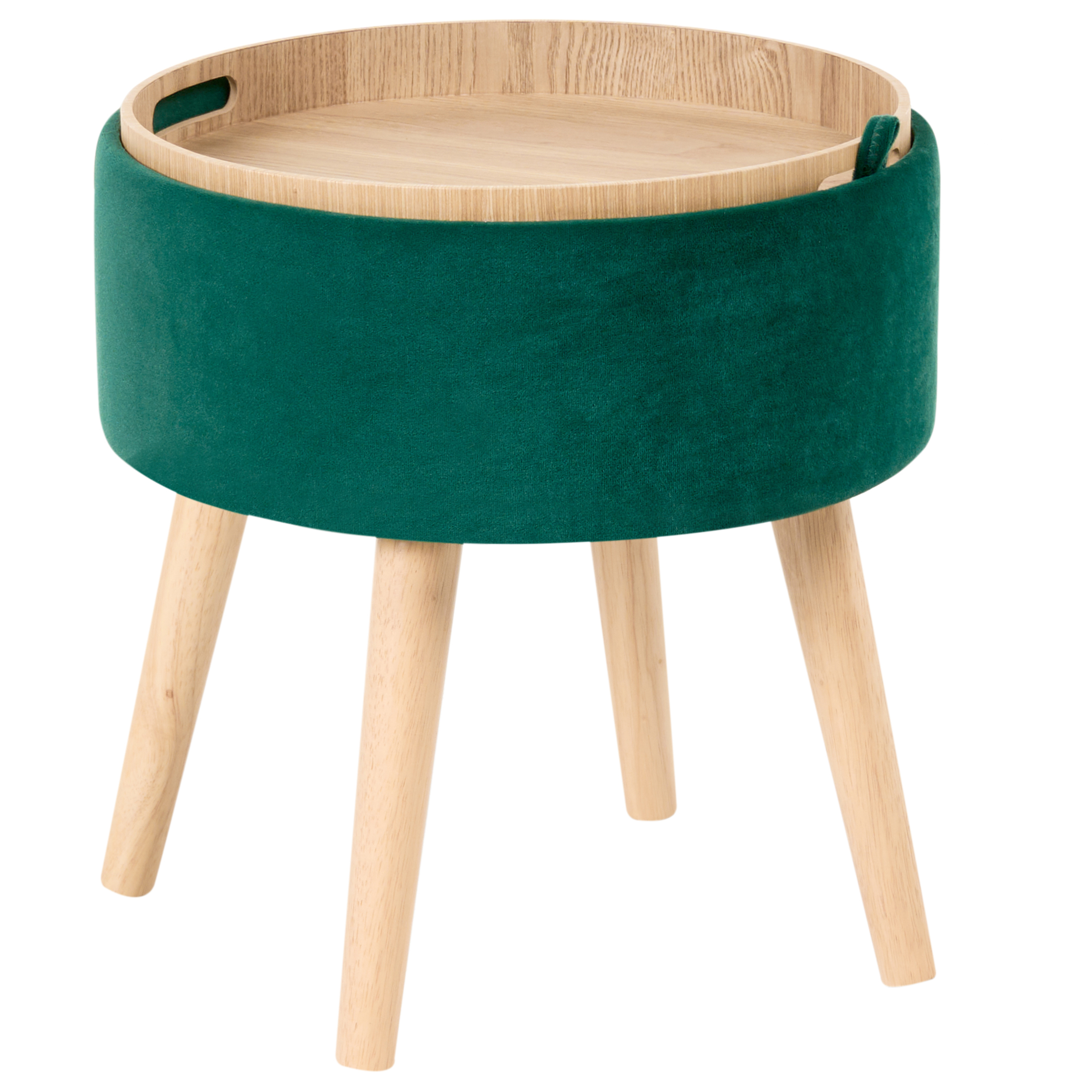Stool with storage NEELY Velvet Emerald Green [4]