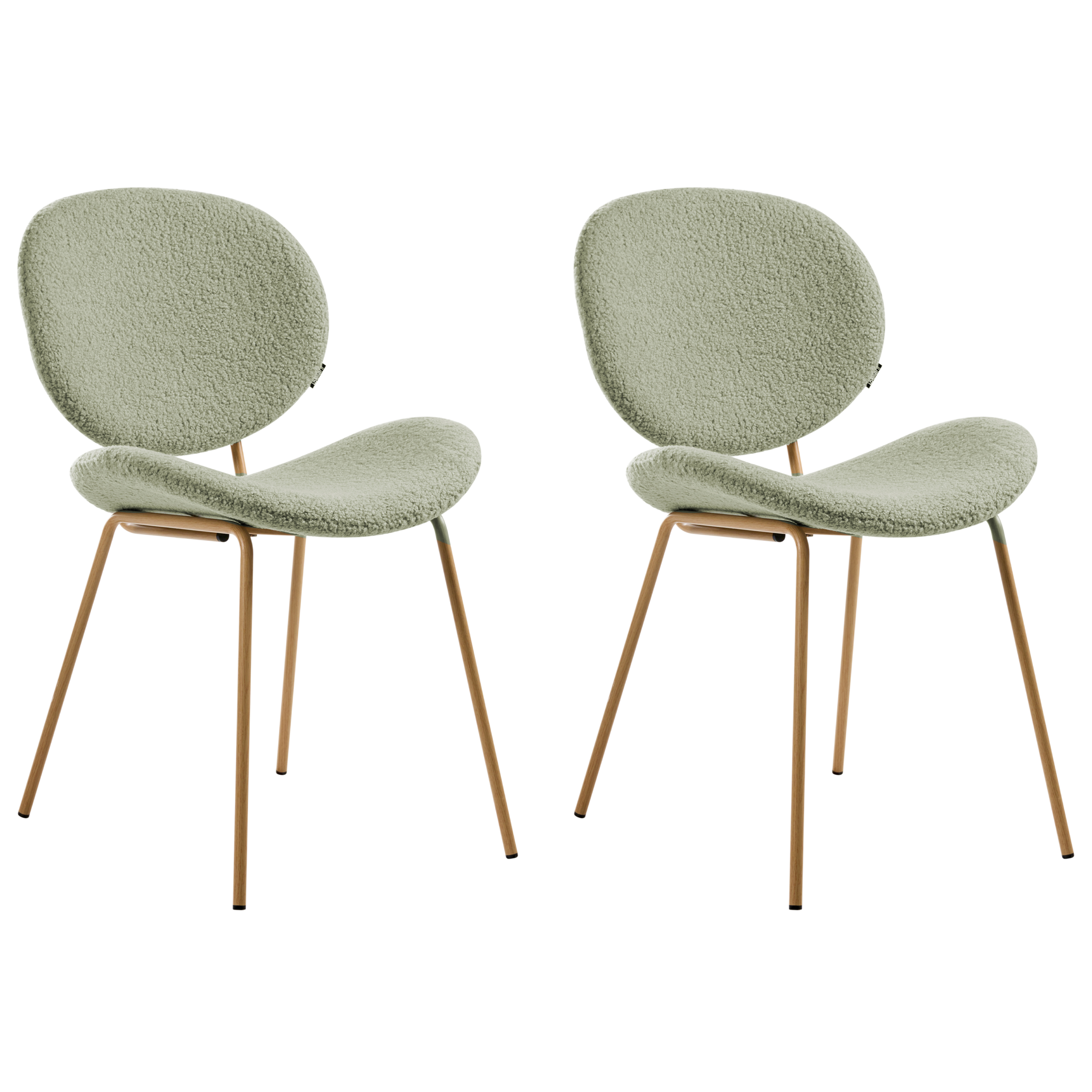 Set de 2 scaune dining LUANA Boucle Verde deschis [4]