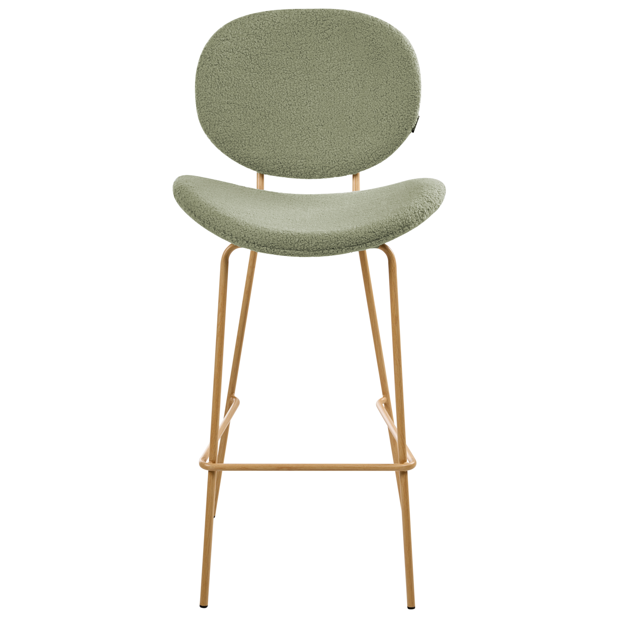 Set of 2 LUANA Bar Stools Boucle Light Green [6]