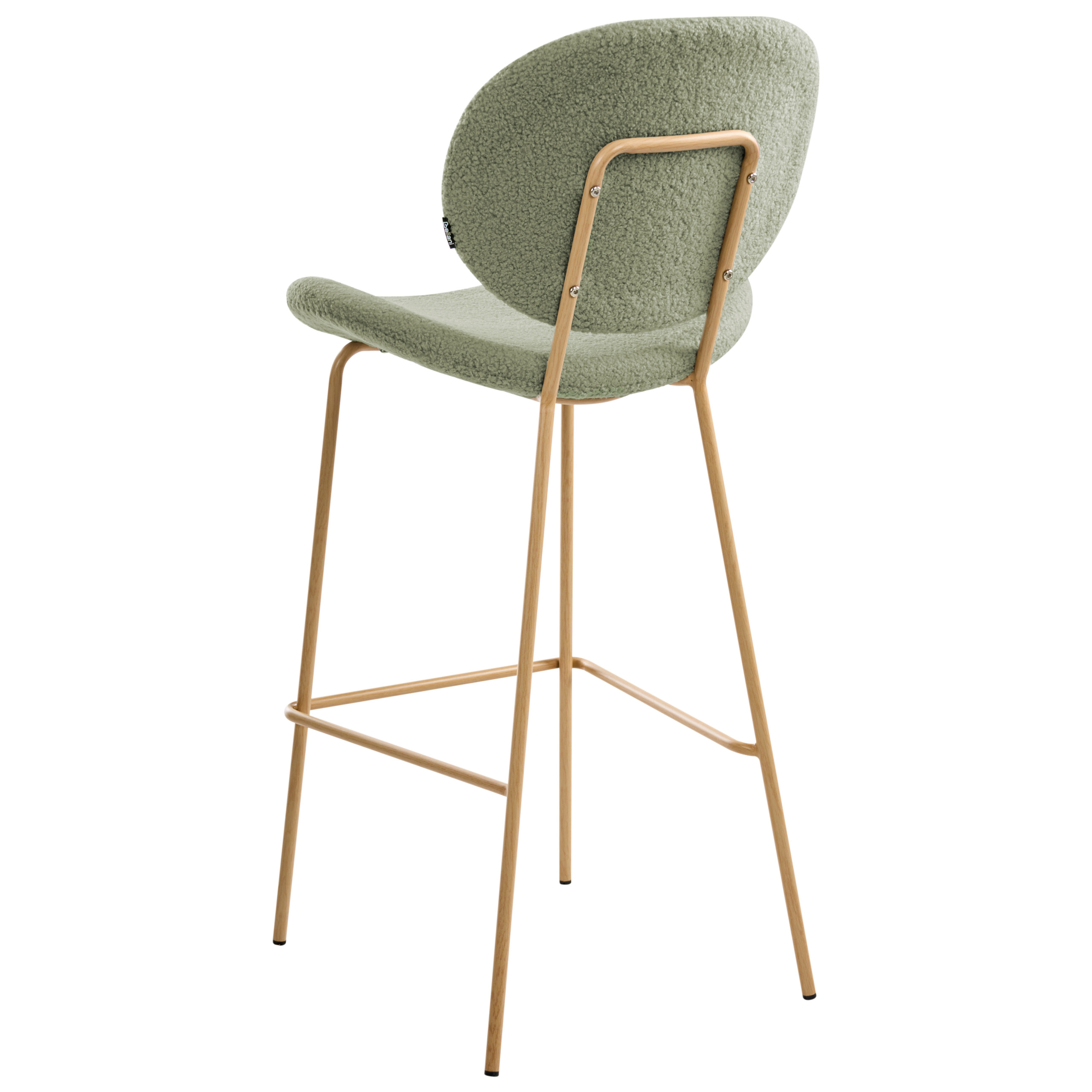 Set of 2 LUANA Bar Stools Boucle Light Green [7]