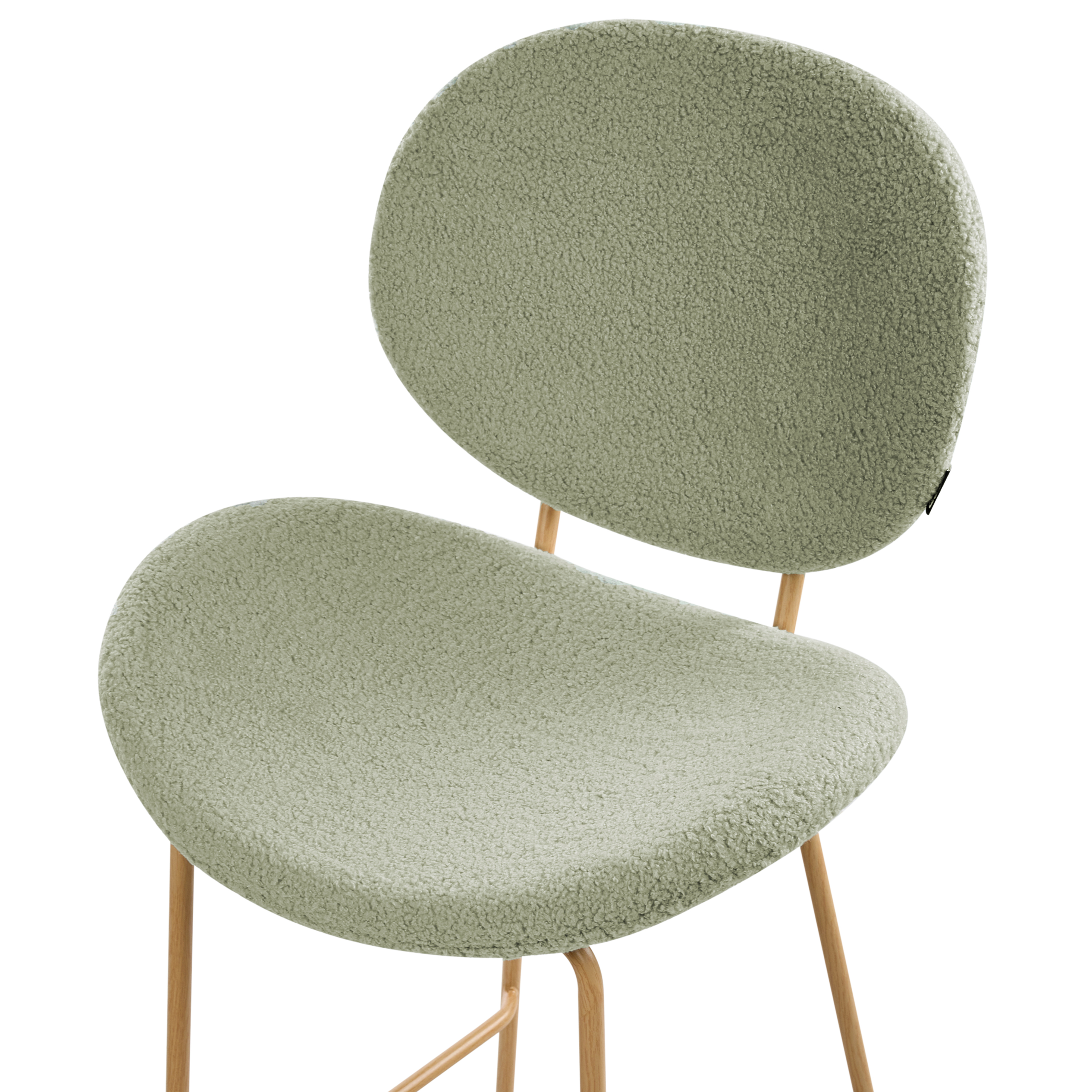 Set of 2 LUANA Bar Stools Boucle Light Green [8]