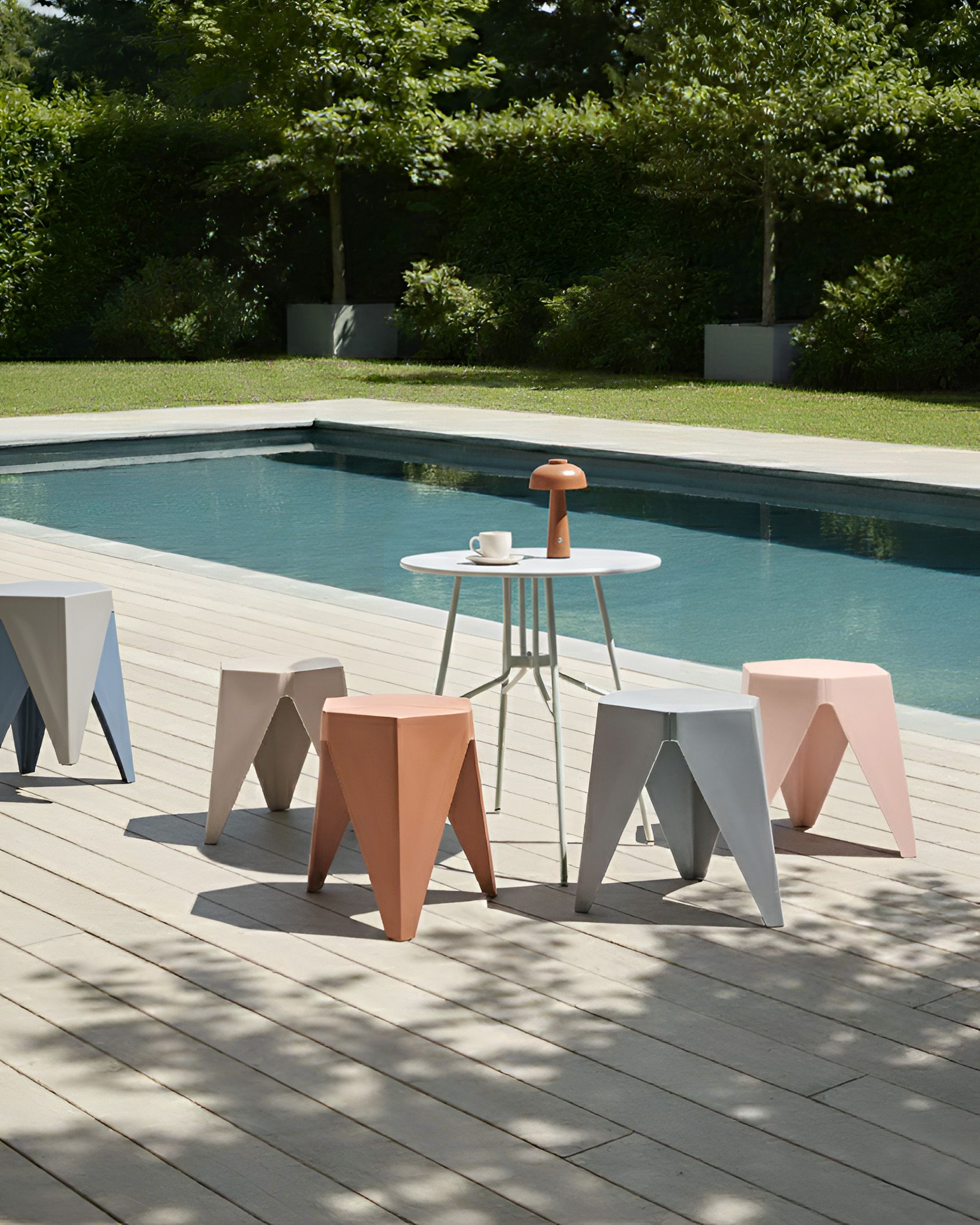 Scaun taburet - Set of 4 Garden Stools KARAVOS Multicolor