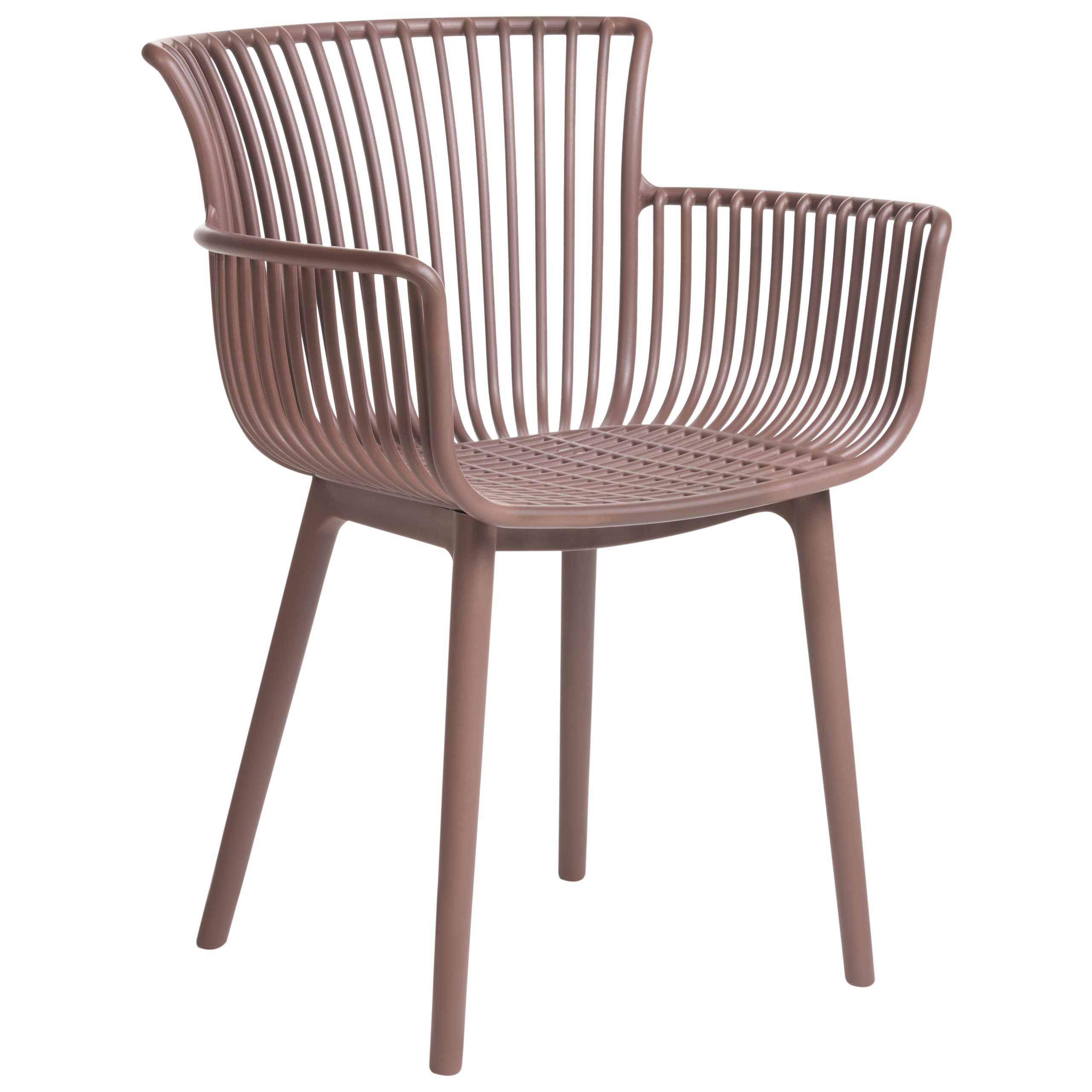 Set of 4 PESARO garden chairs Brown [4]