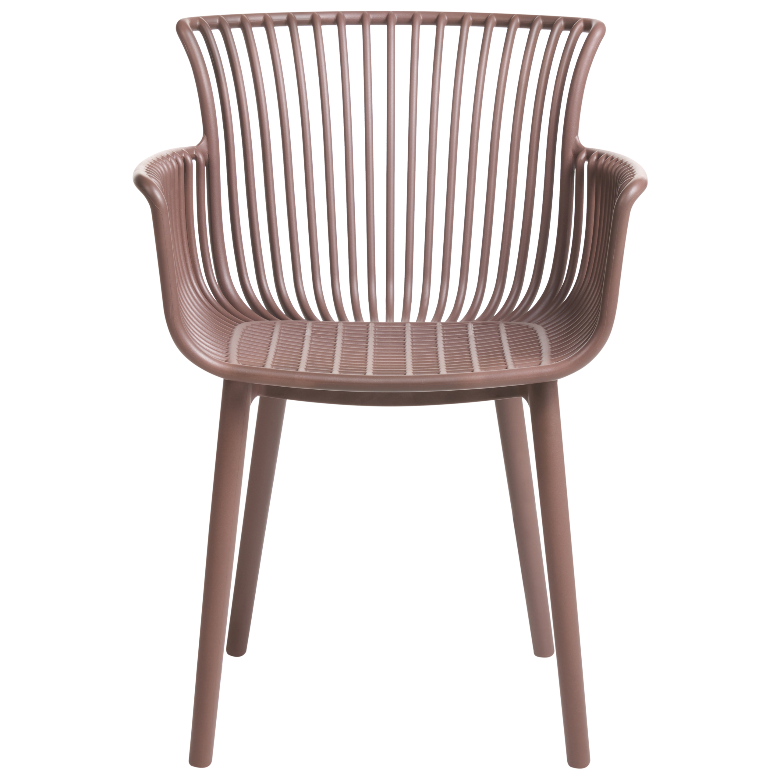 Set of 4 PESARO garden chairs Brown [5]