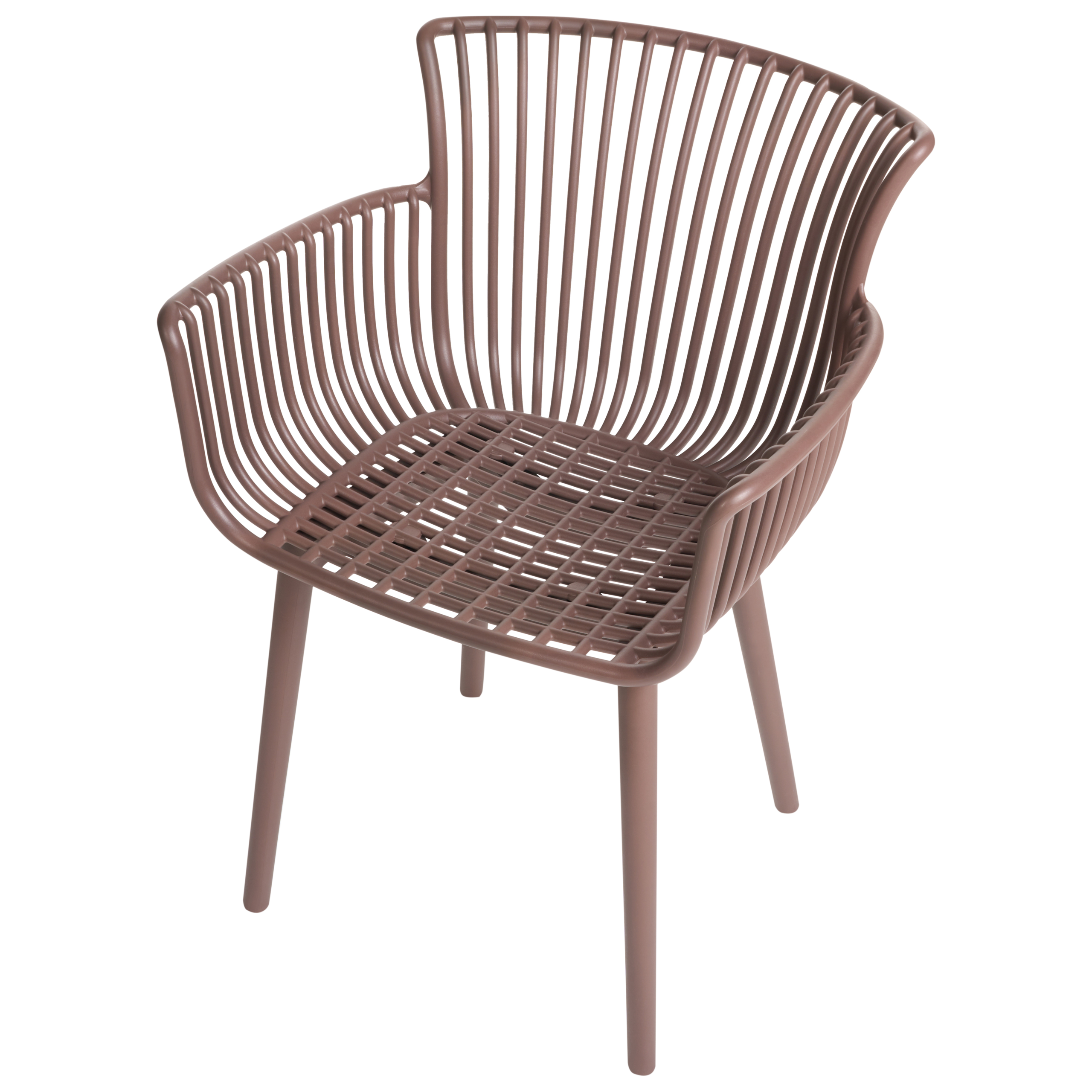 Set of 4 PESARO garden chairs Brown [7]