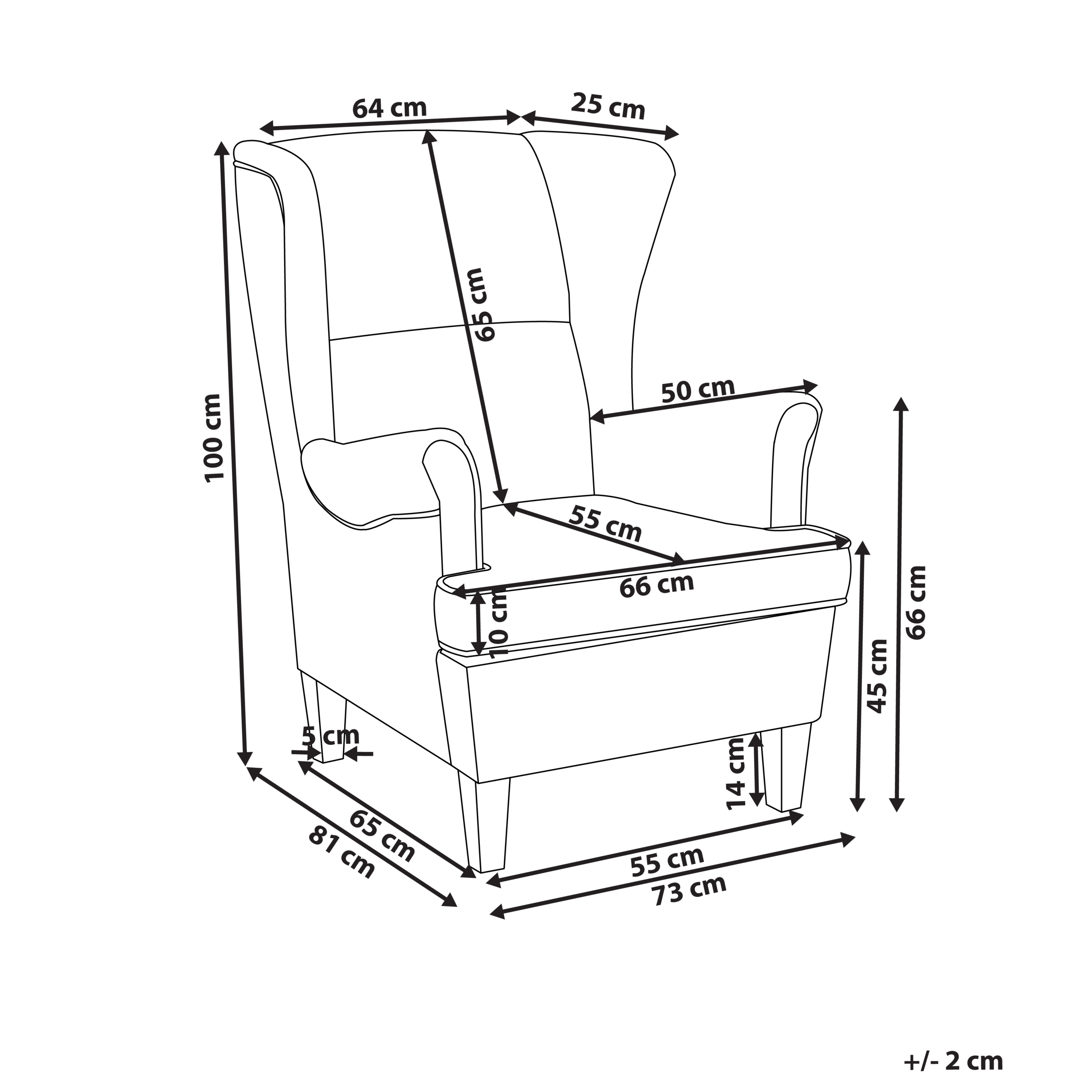 ABSON high-back armchair Velvet Beige light [3]