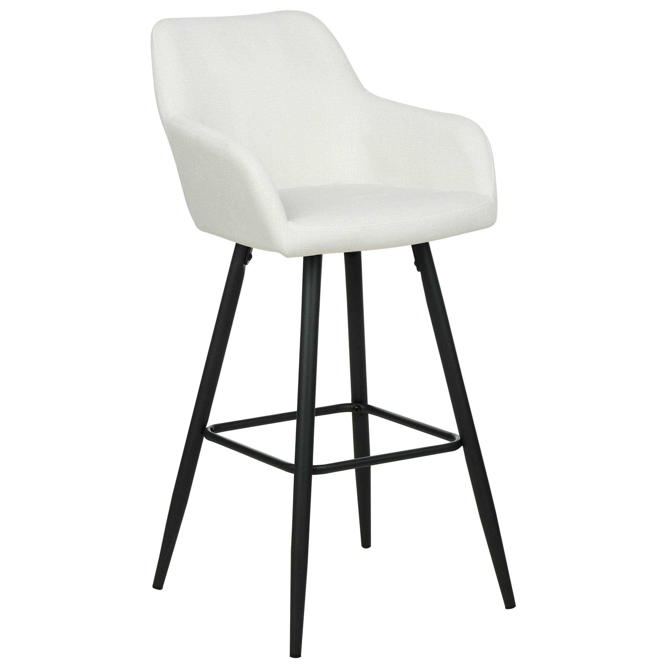 Set of 2 bar chairs CASMALIA Off-white Velvet [4]