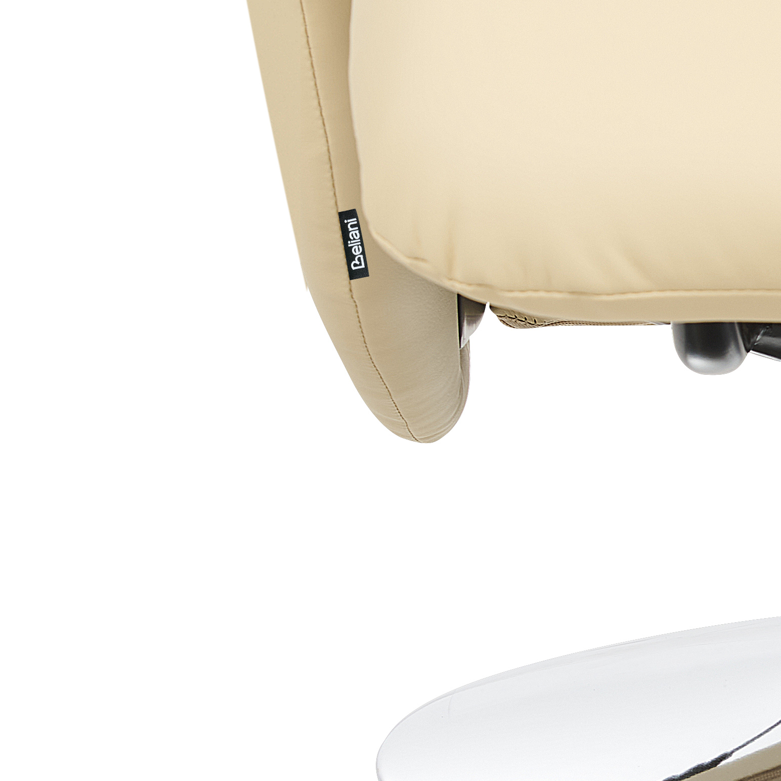 PRIME recliner chair Retractable footrest Eco-leather Light beige [9]