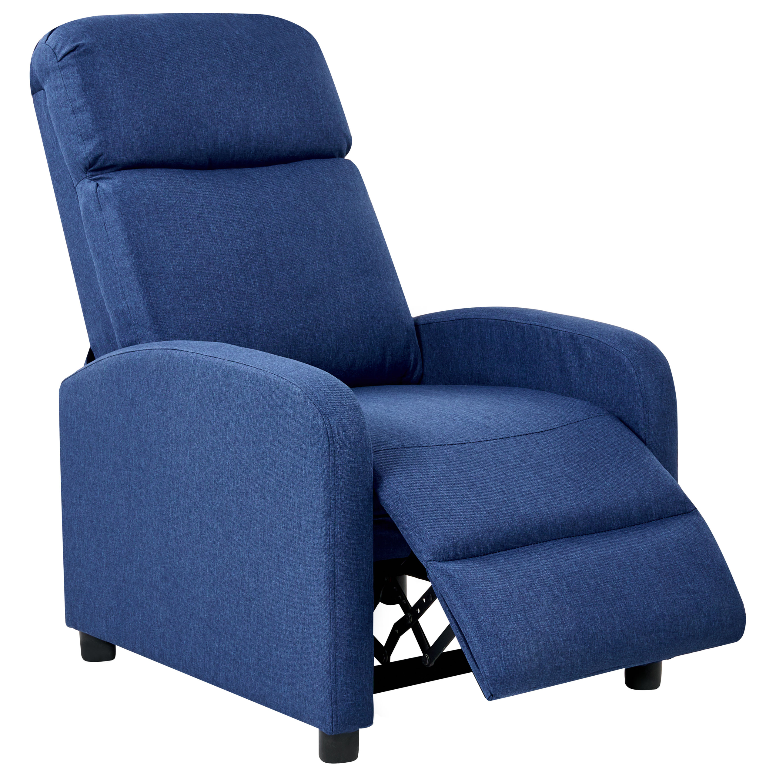 EMINENCE Recliner Armchair Synthetic Linen Navy Blue [4]