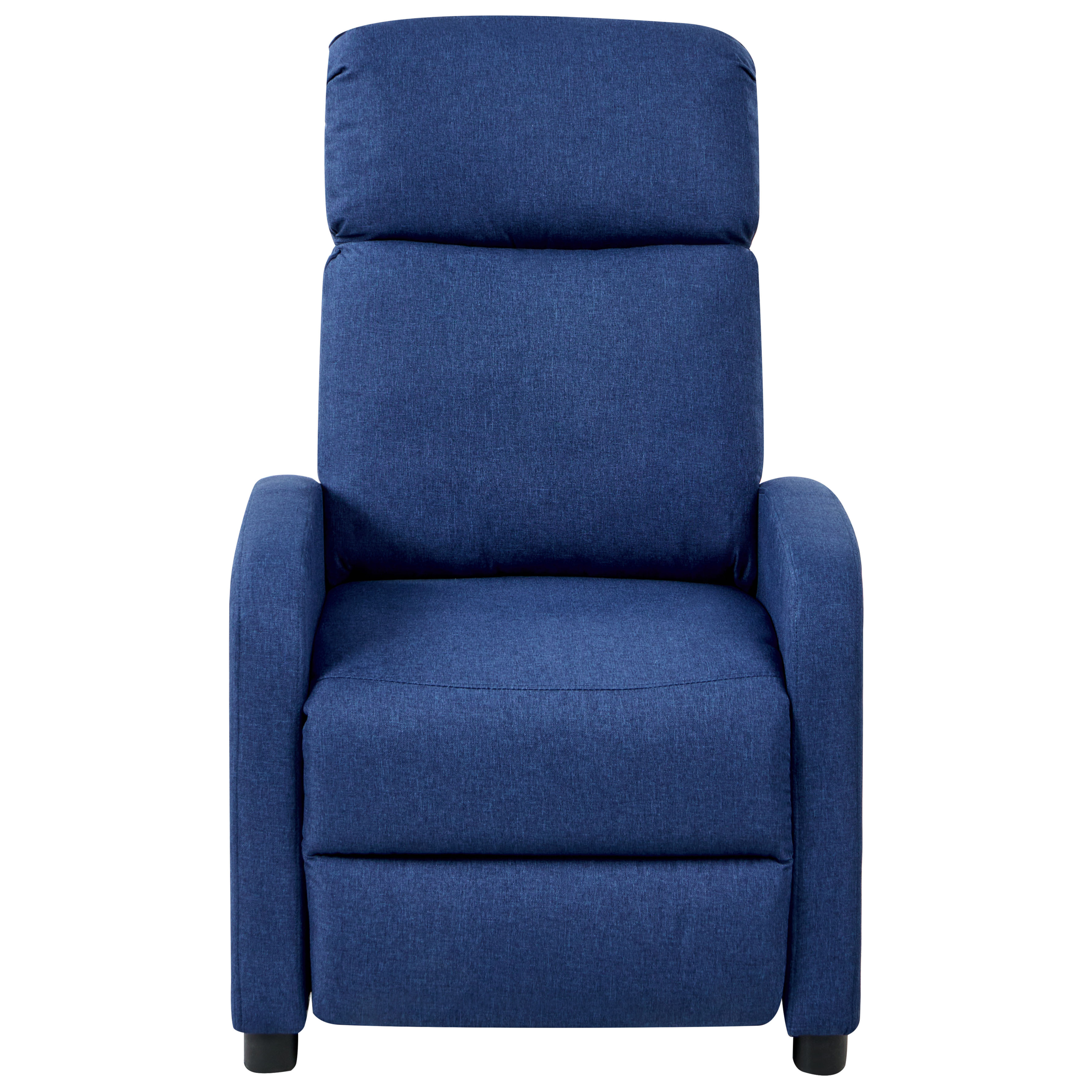 EMINENCE Recliner Armchair Synthetic Linen Navy Blue [6]