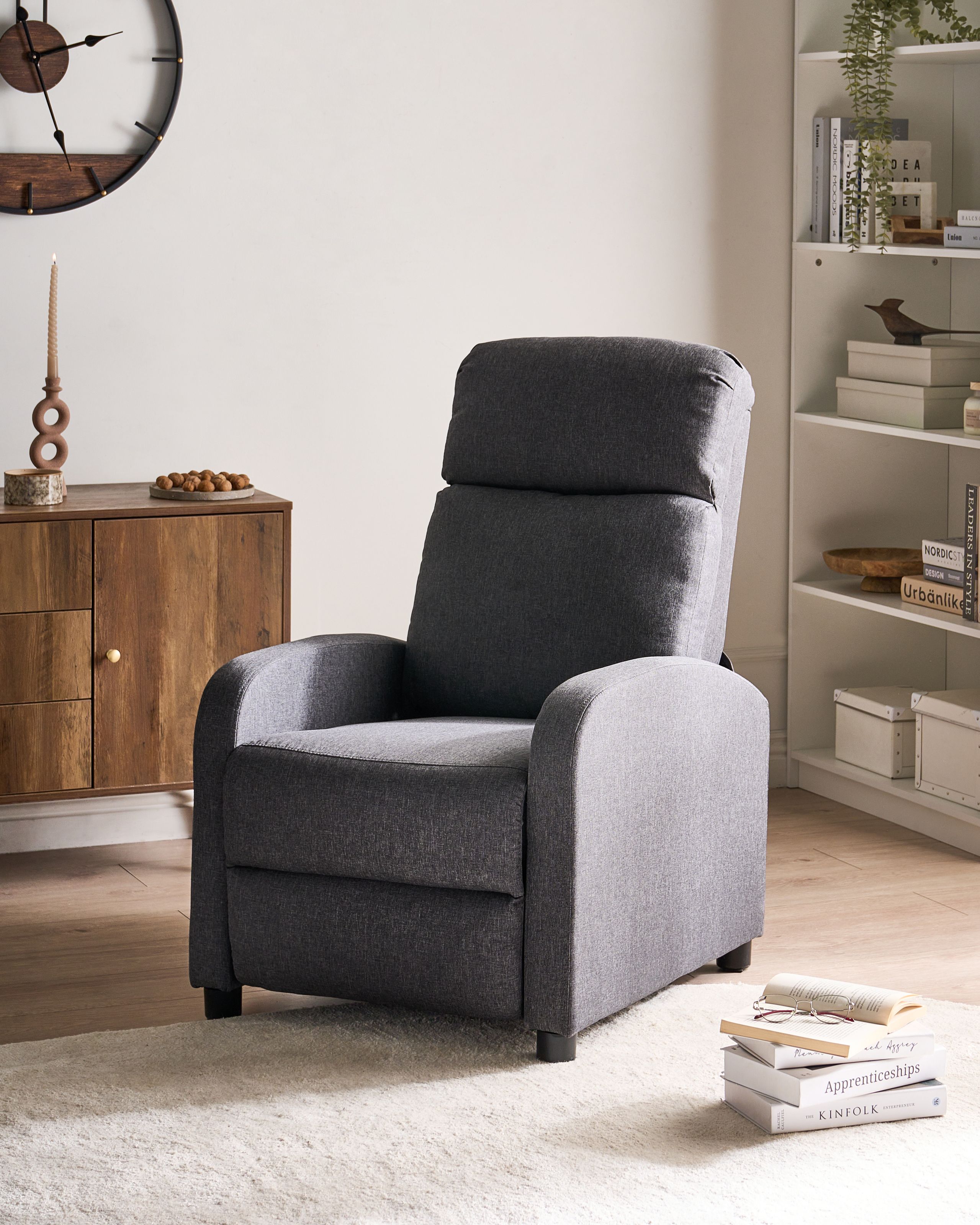 Fotoliu cu recliner EMINENCE In sintetic Gri închis [1]